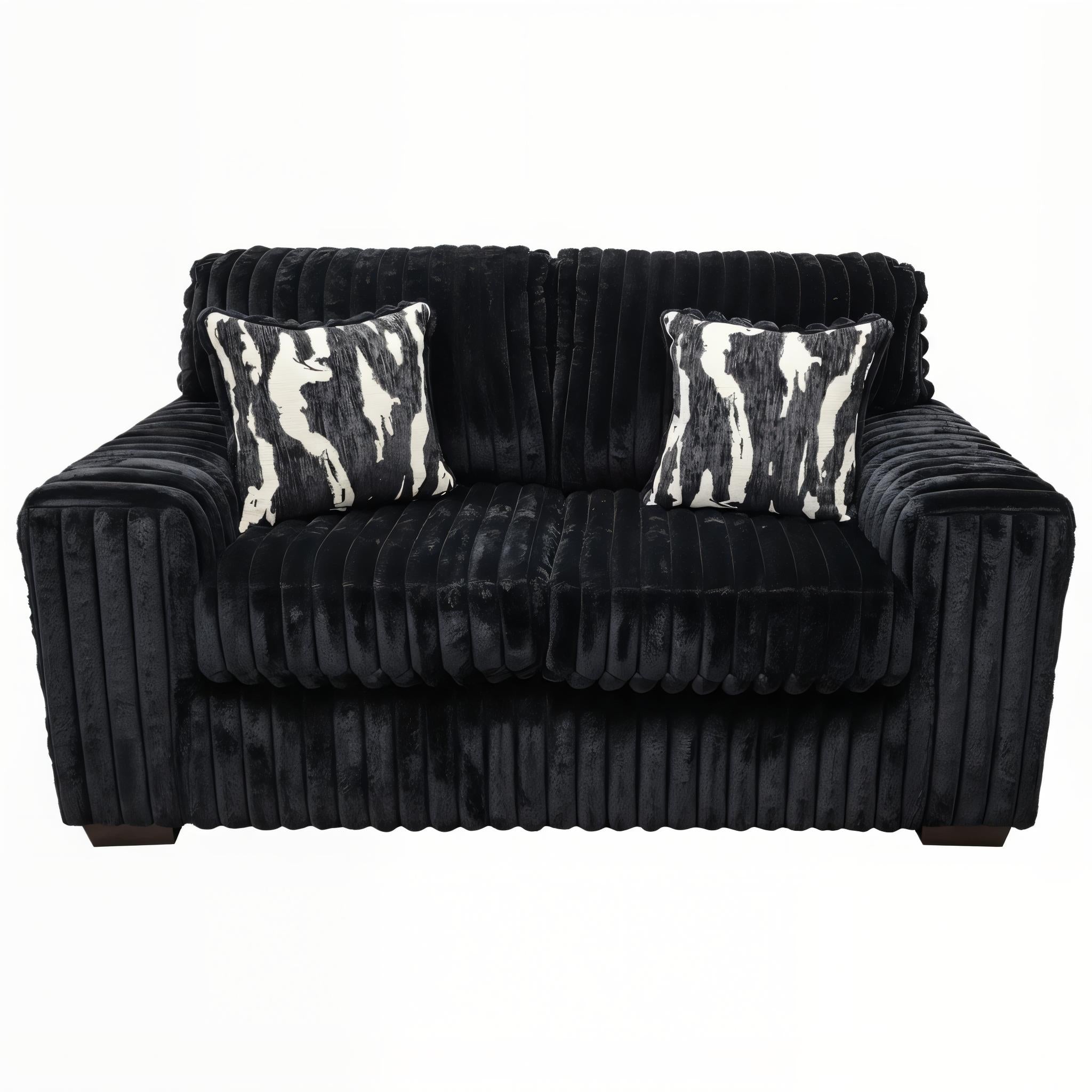 Austin Black Corduroy Sofa and Loveseat Set, view 5