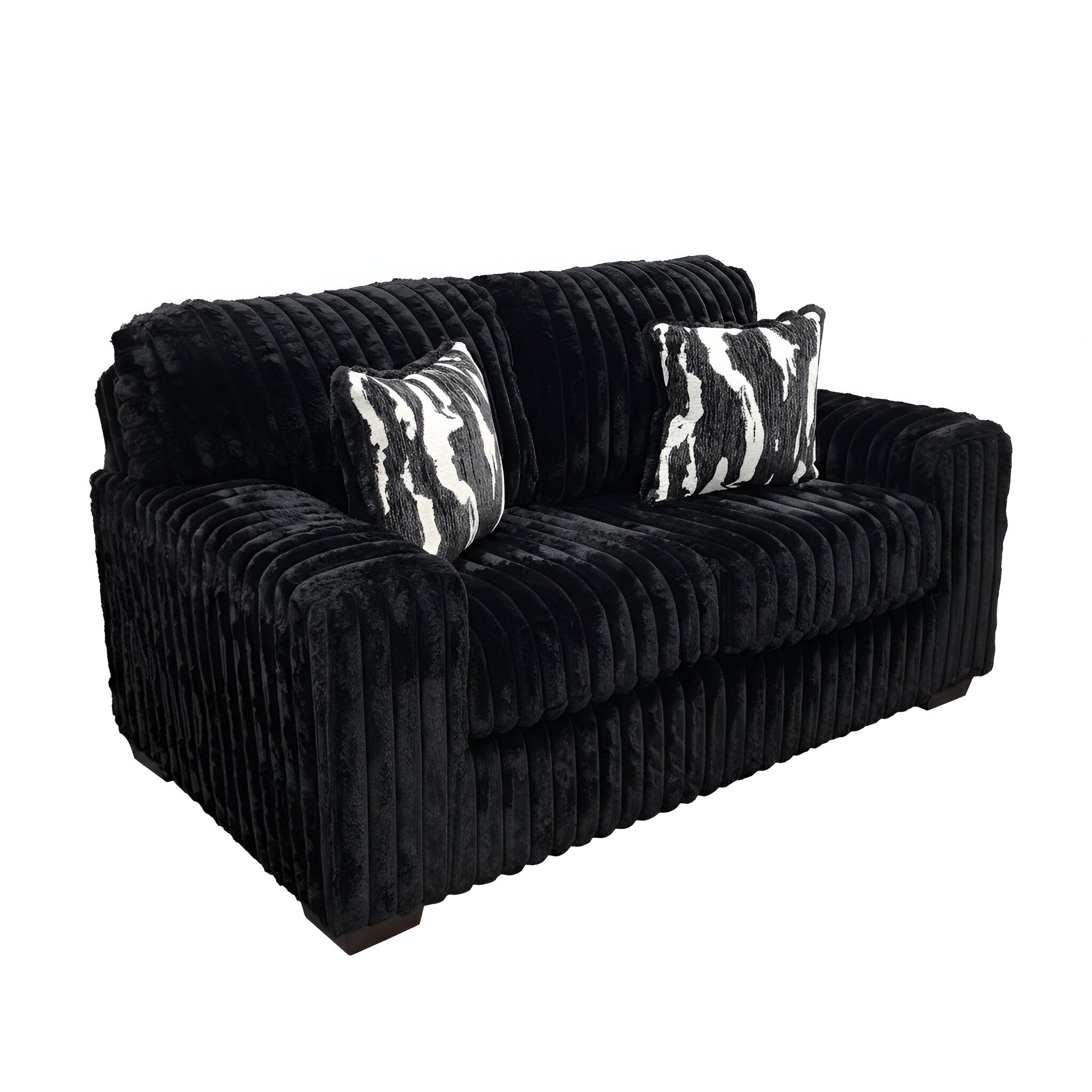 Austin Black Corduroy Sofa and Loveseat Set, view 3