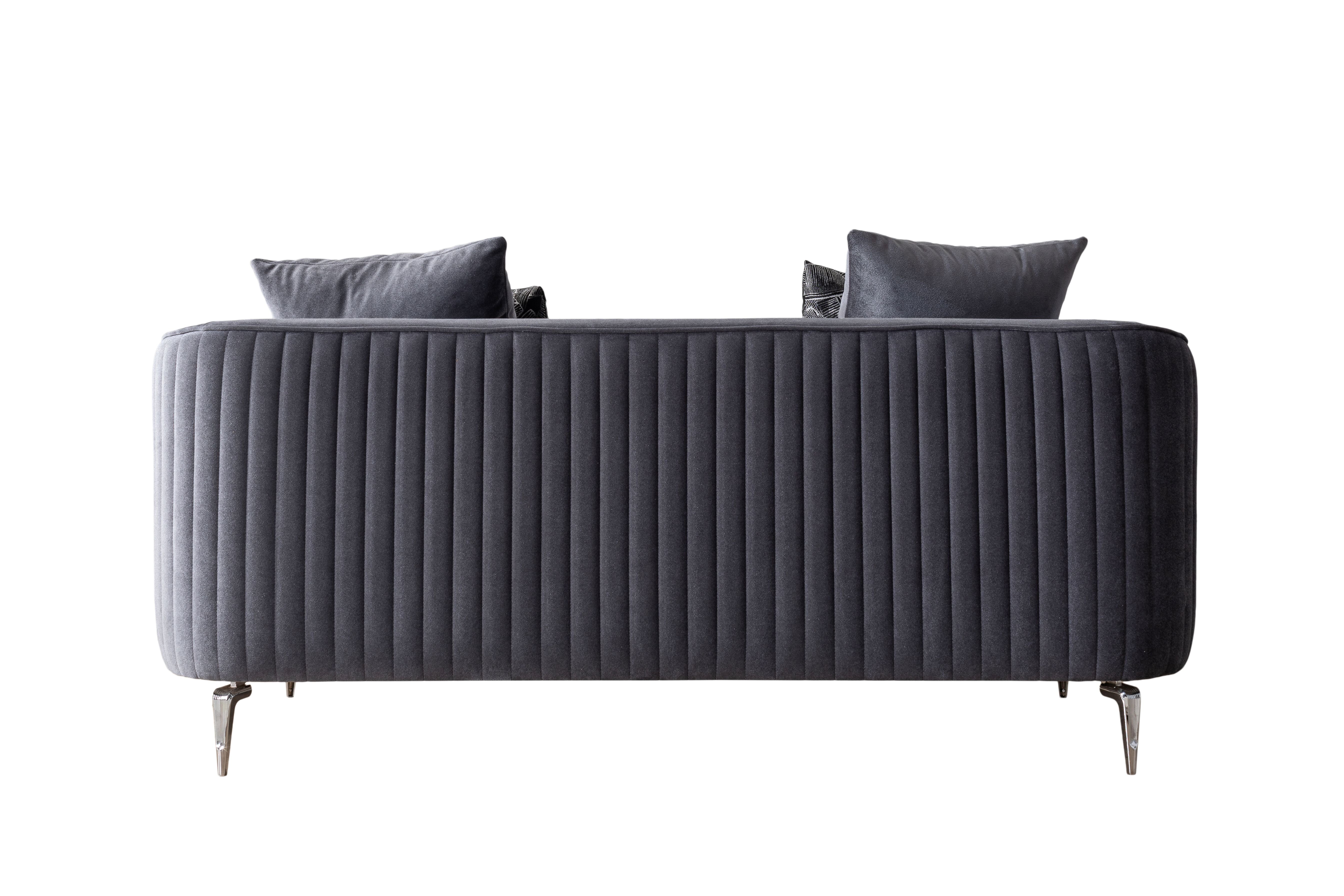 Angela Gray Velvet Sofa and Loveseat Set, view 7