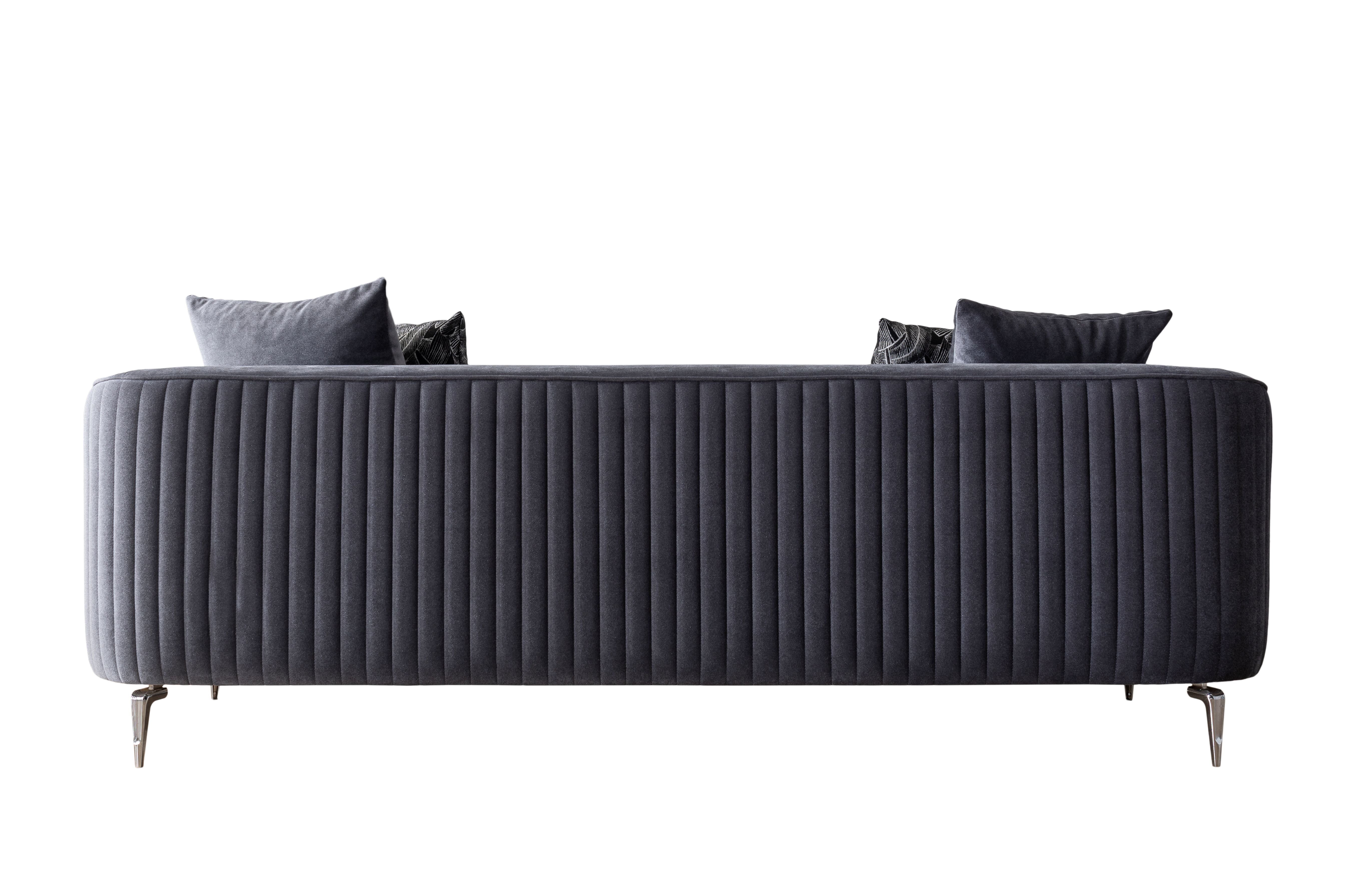 Angela Gray Velvet Sofa and Loveseat Set, view 6