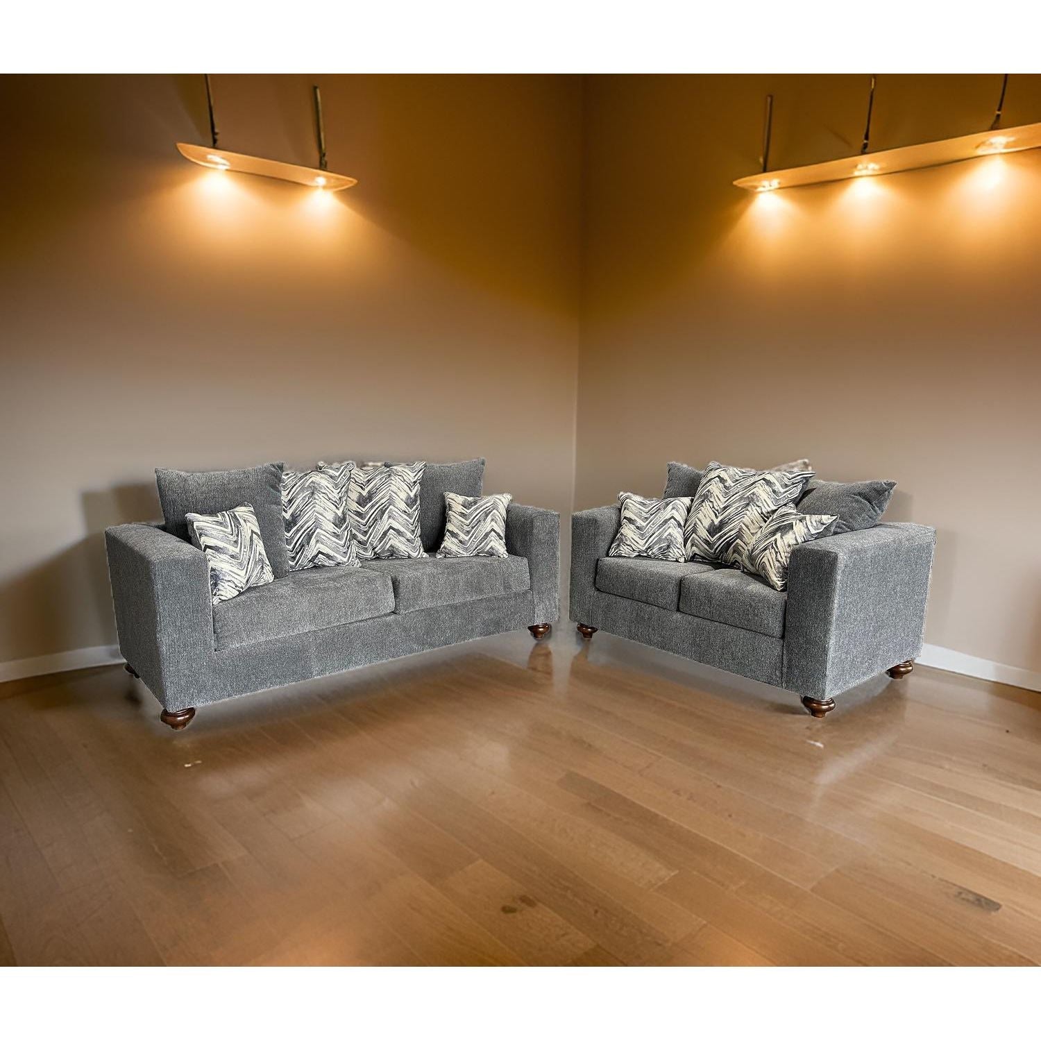 Zander Gray Sofa and Loveseat Set