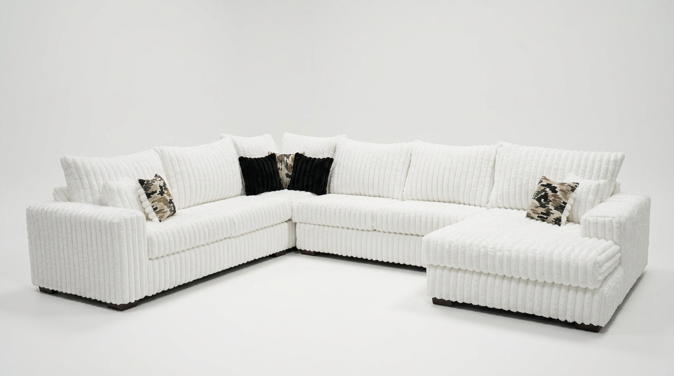 Eggshell White Oversized Sectional with Chaise, view 3