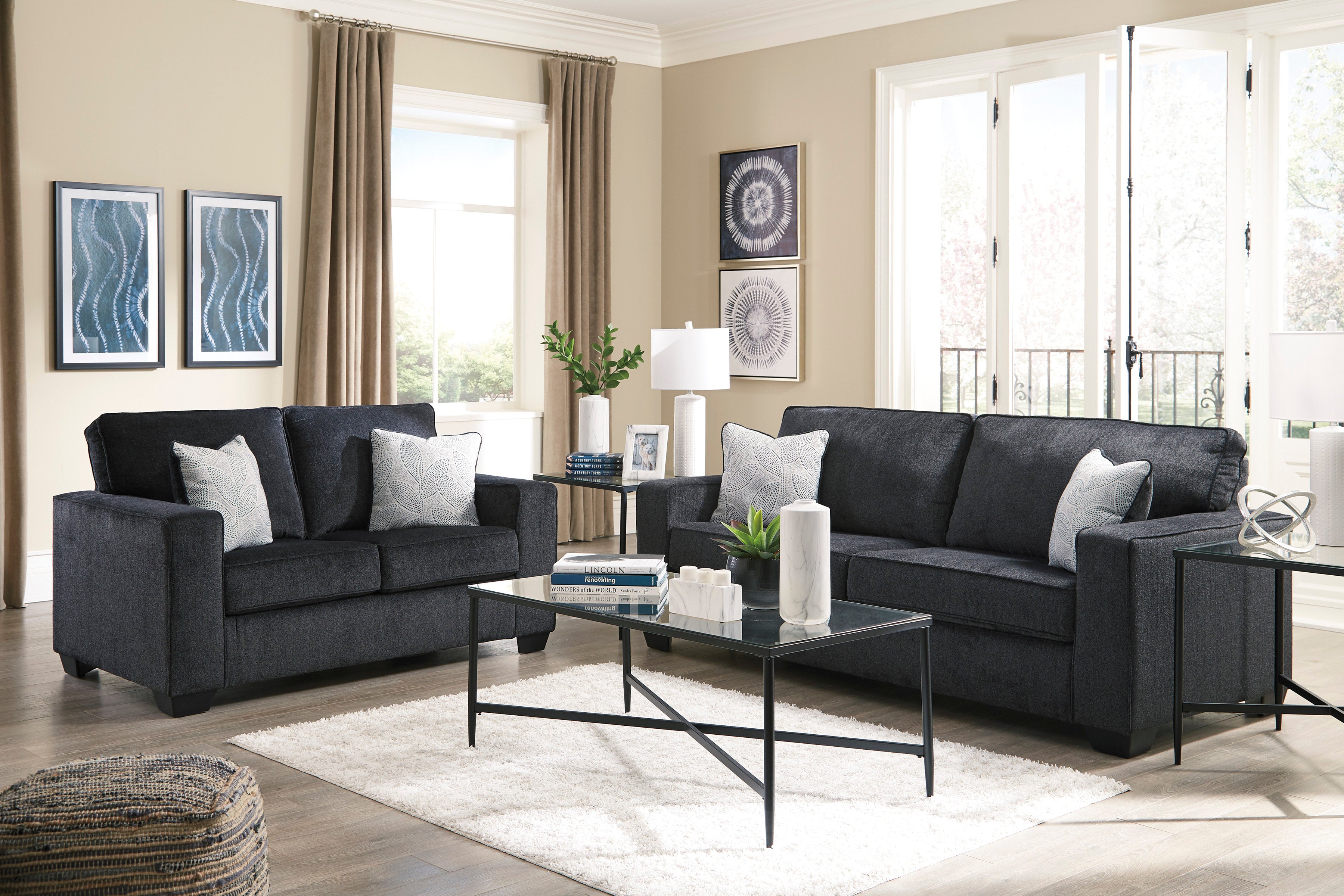 Ashley Slate Sofa & Loveseat Set