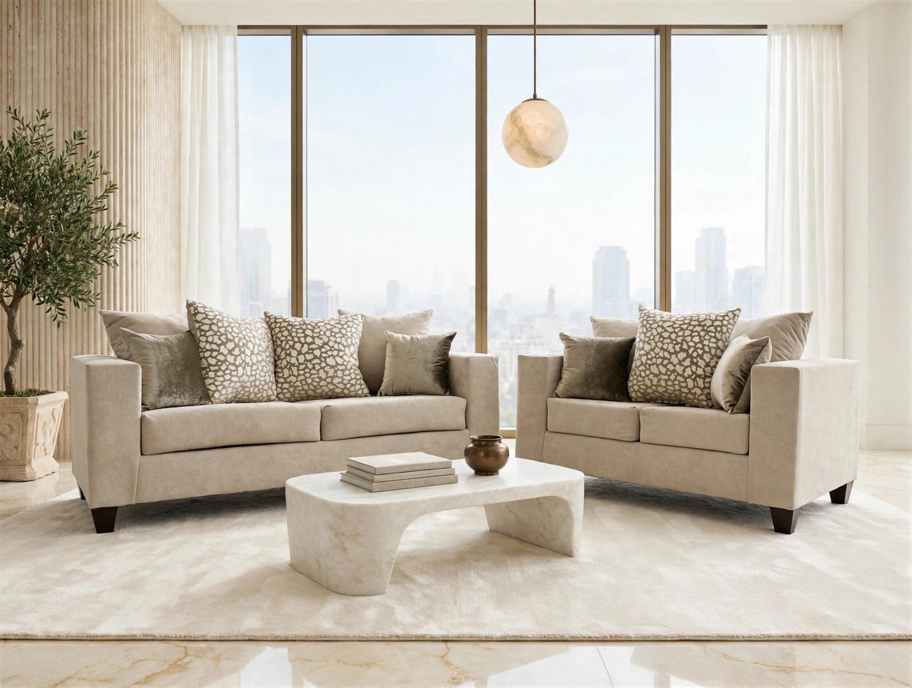 Hollywood Beige Chenille Sofa & Loveseat Set, view 2