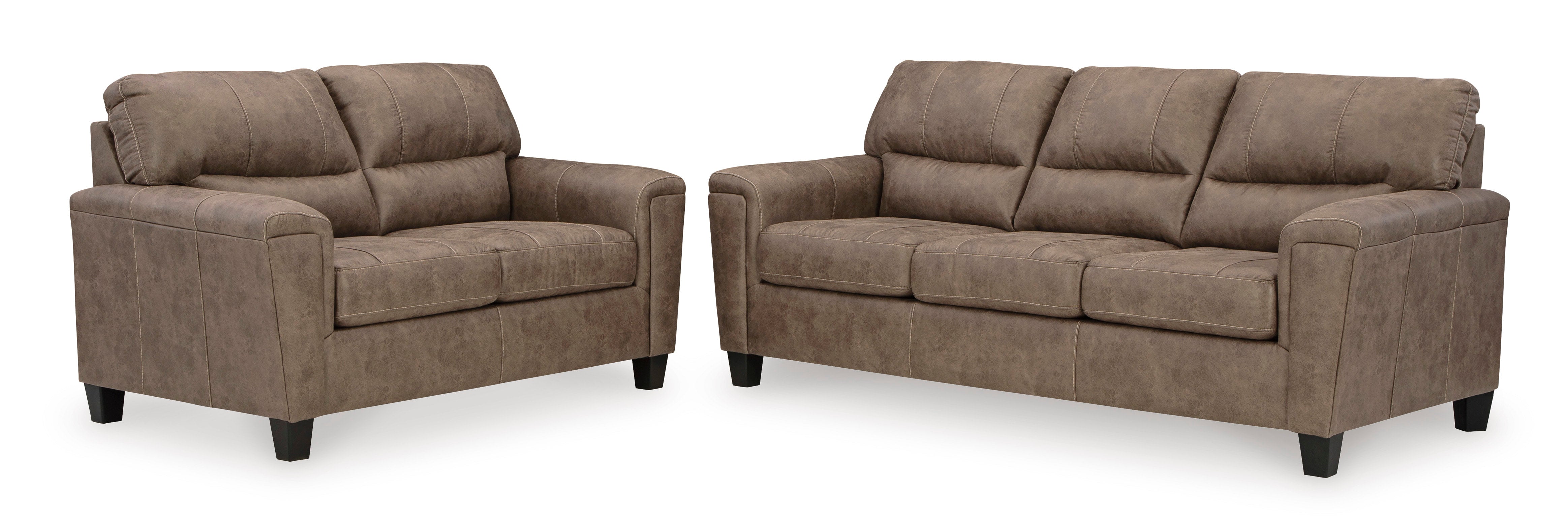 Ashley Fossil Faux Leather Sofa & Loveseat Set, view 2