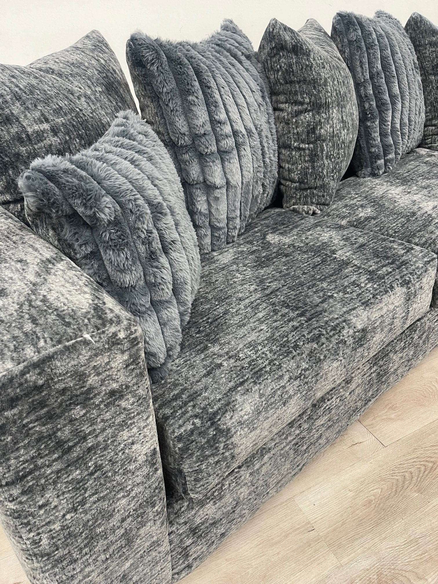 Charcoal Plush Sofa & Loveseat Set