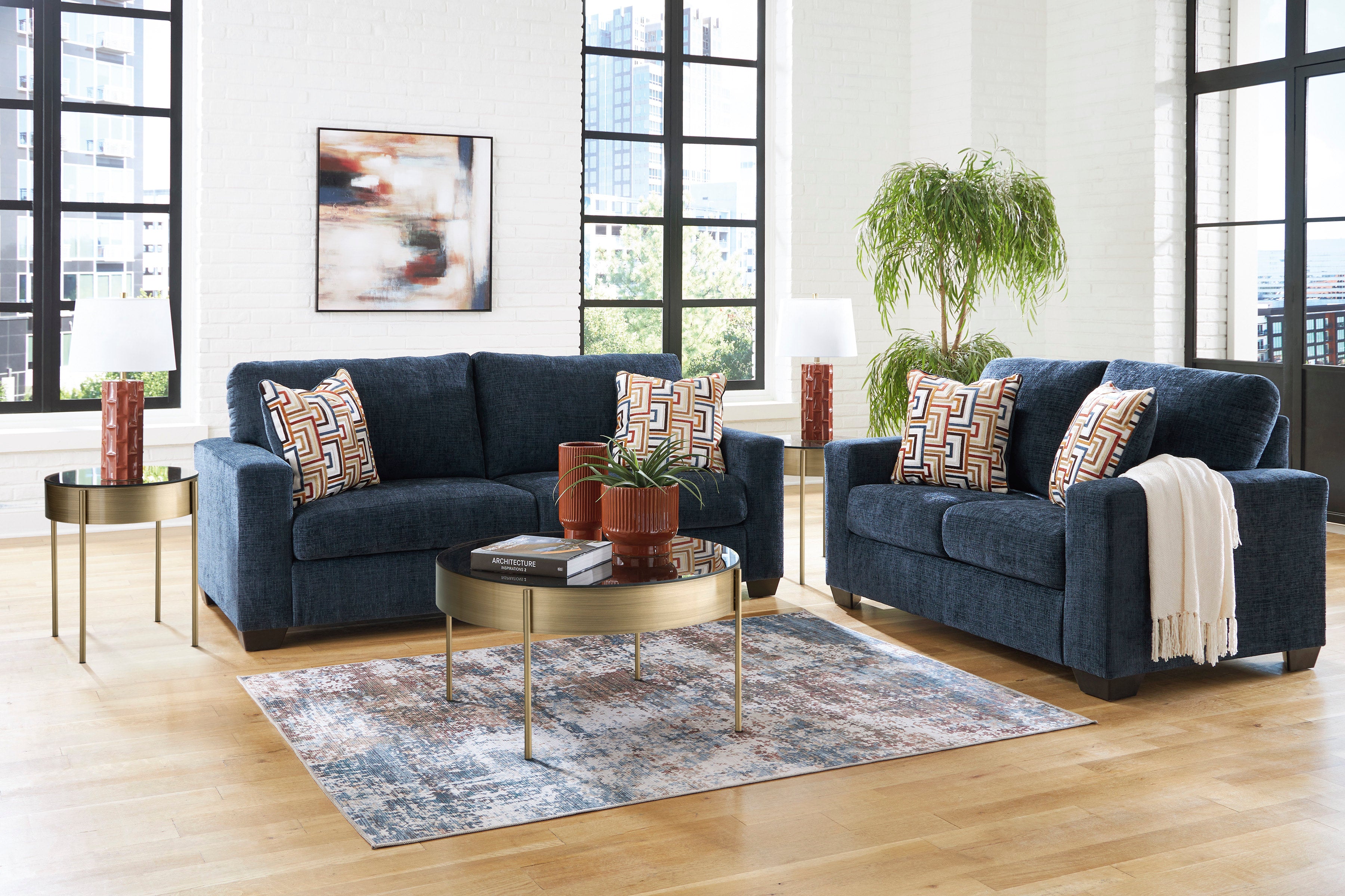 Ashley Ink Sofa & Loveseat Set