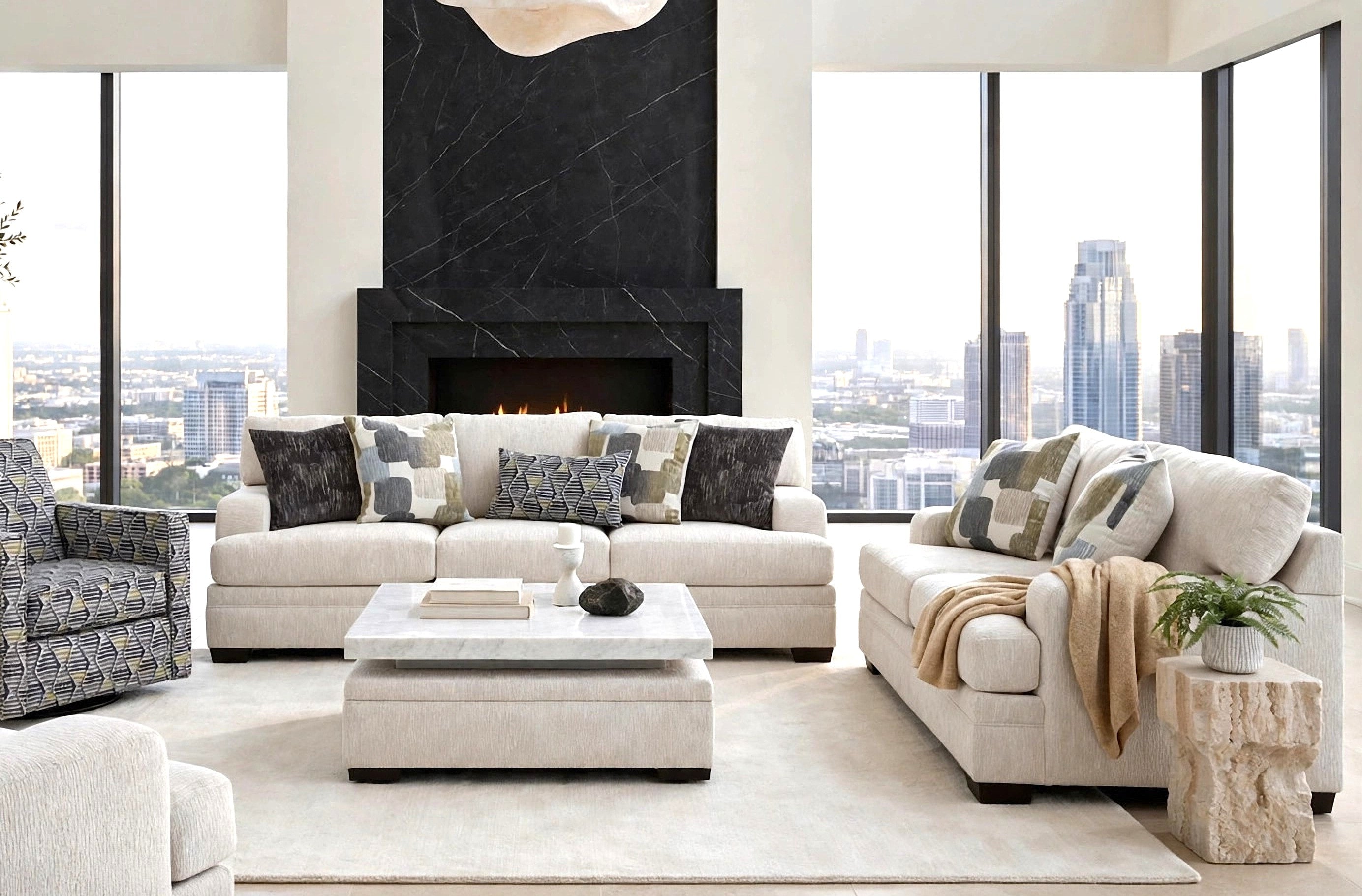 Behold 2155 Steinway Dove oversized sofa and loveseat set