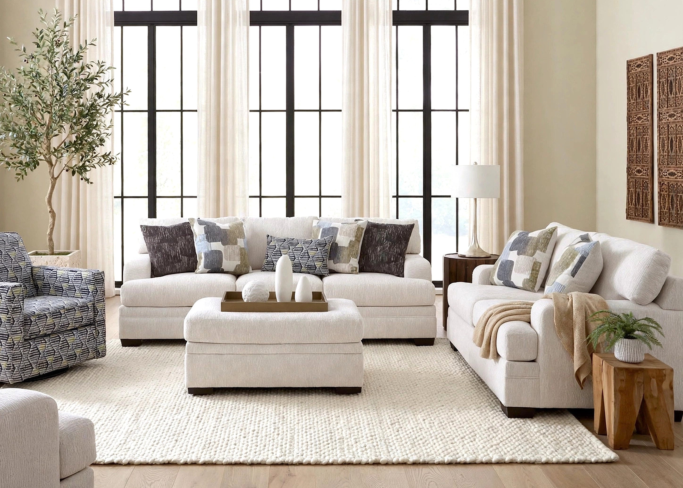 Behold 2155 oversized sofa in Steinway Dove fabric