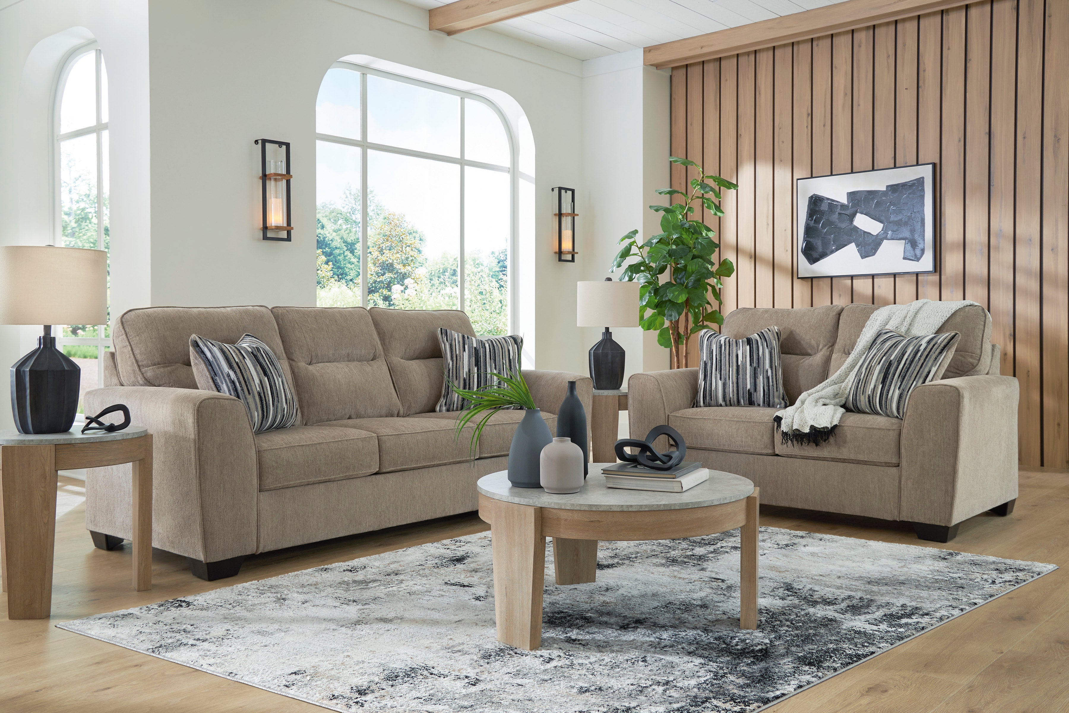 Ashley Mocha Sofa & Loveseat Set, view 2