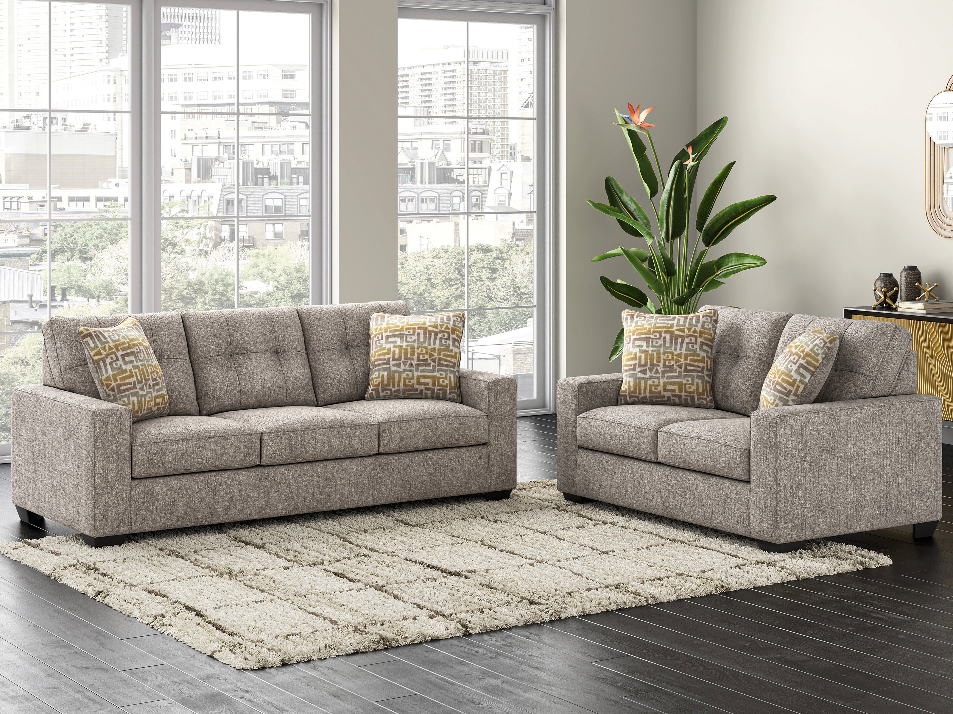 Ashley Iron Sofa & Loveseat Set, view 2
