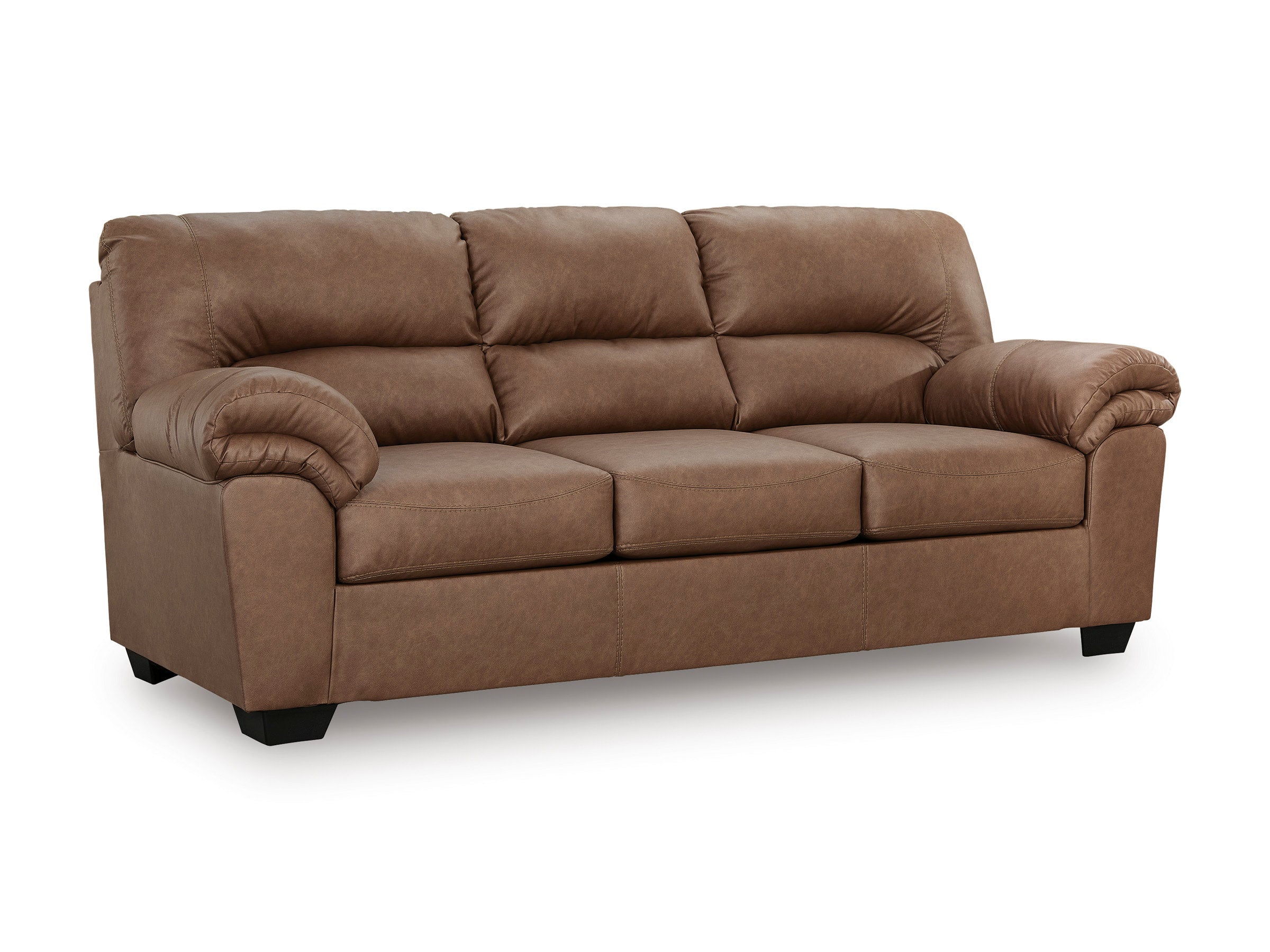 Ashley Caramel Faux Leather Sofa & Loveseat Set, view 2