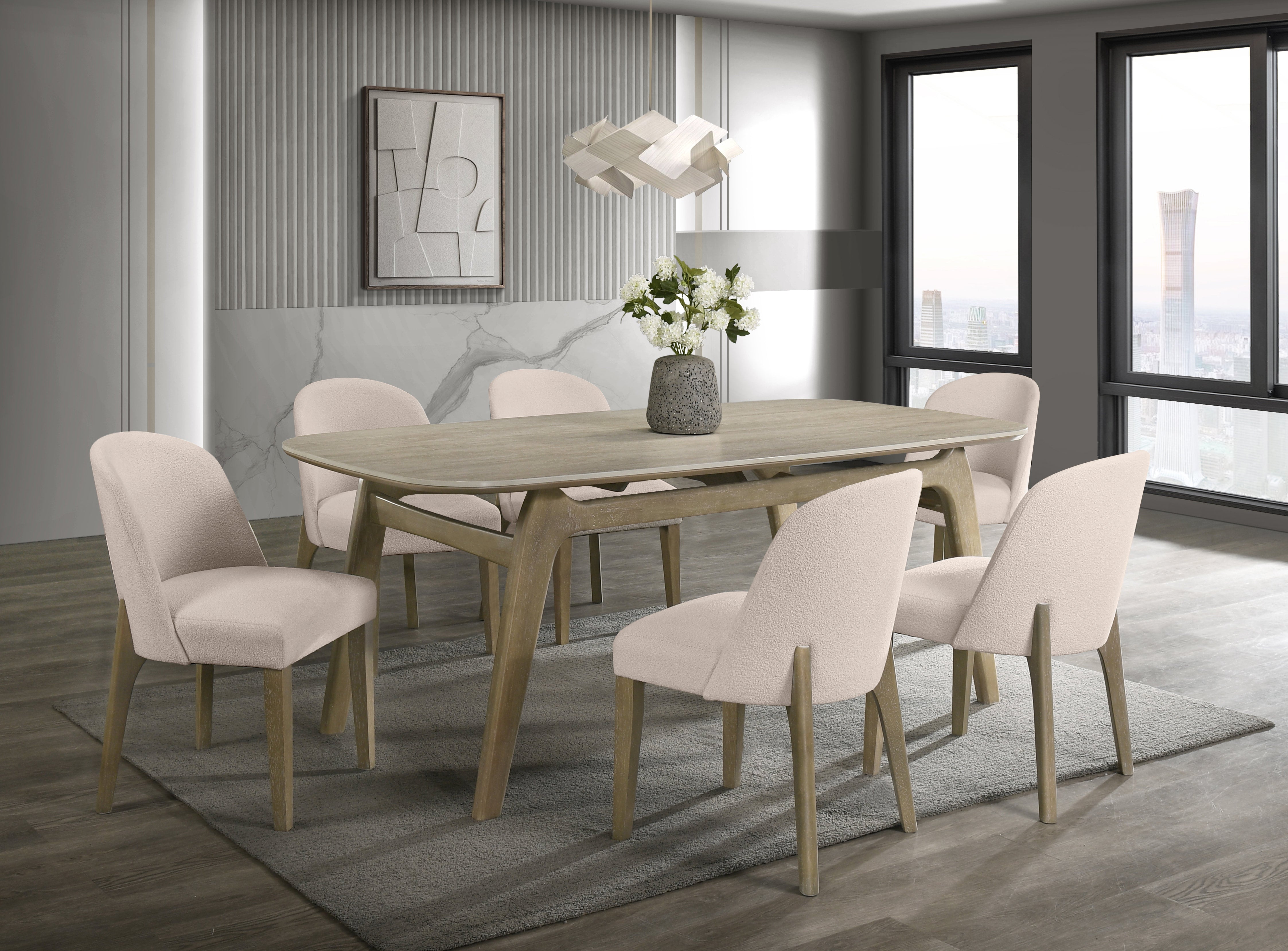 Adriana Porcelain Top Dining Table with 6 Chairs