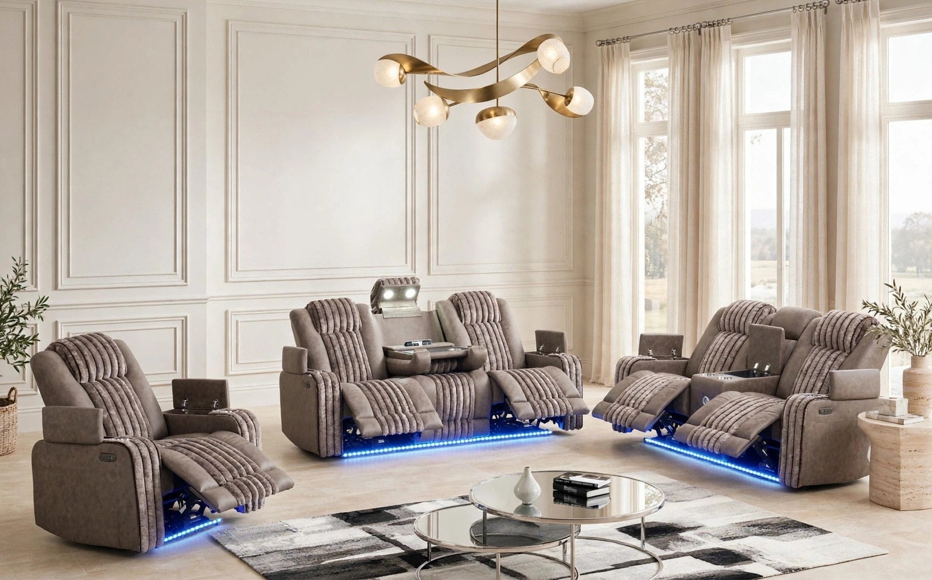 Classic Power Reclining 3-Piece Set with Bluetooth Speaker, view 4