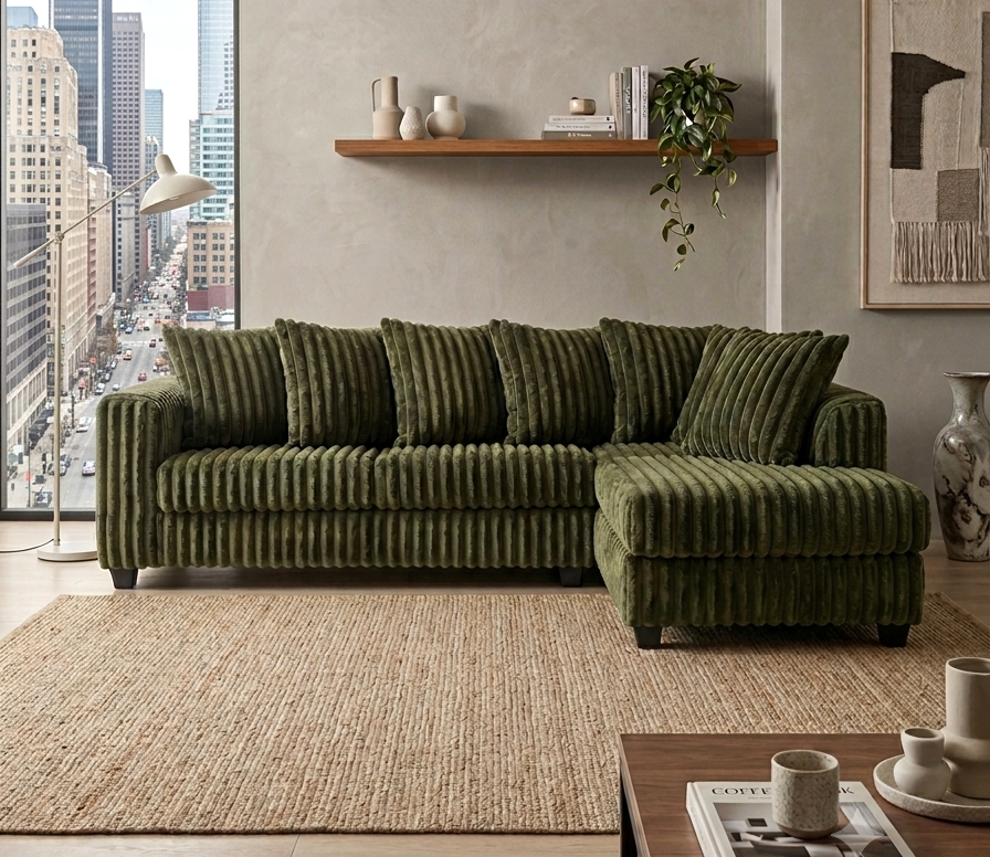 Olive Sectional with Chaise