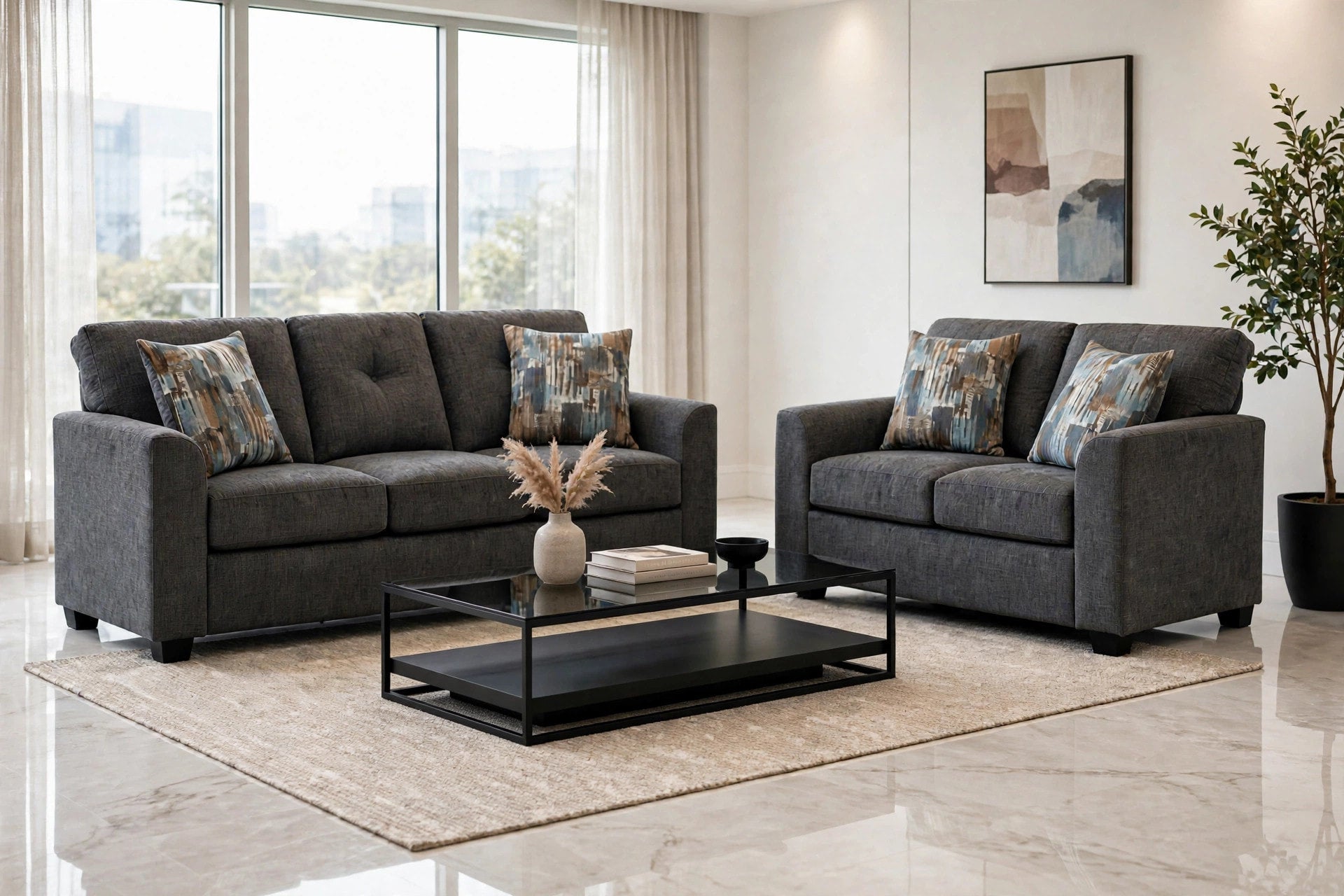 Washington Gray Sofa & Loveseat Set, view 3