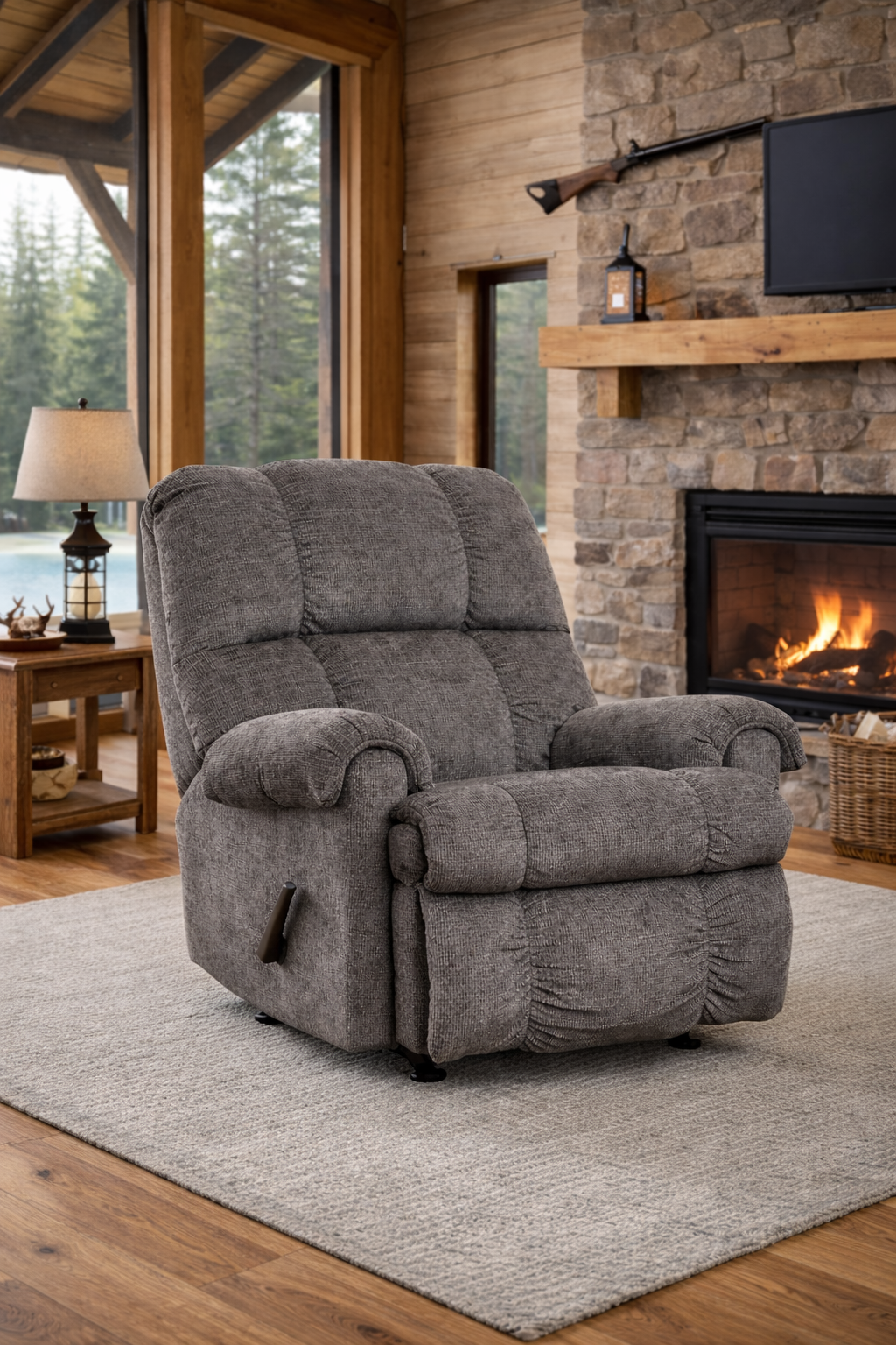 Washington Gray Compact Rocker Recliner