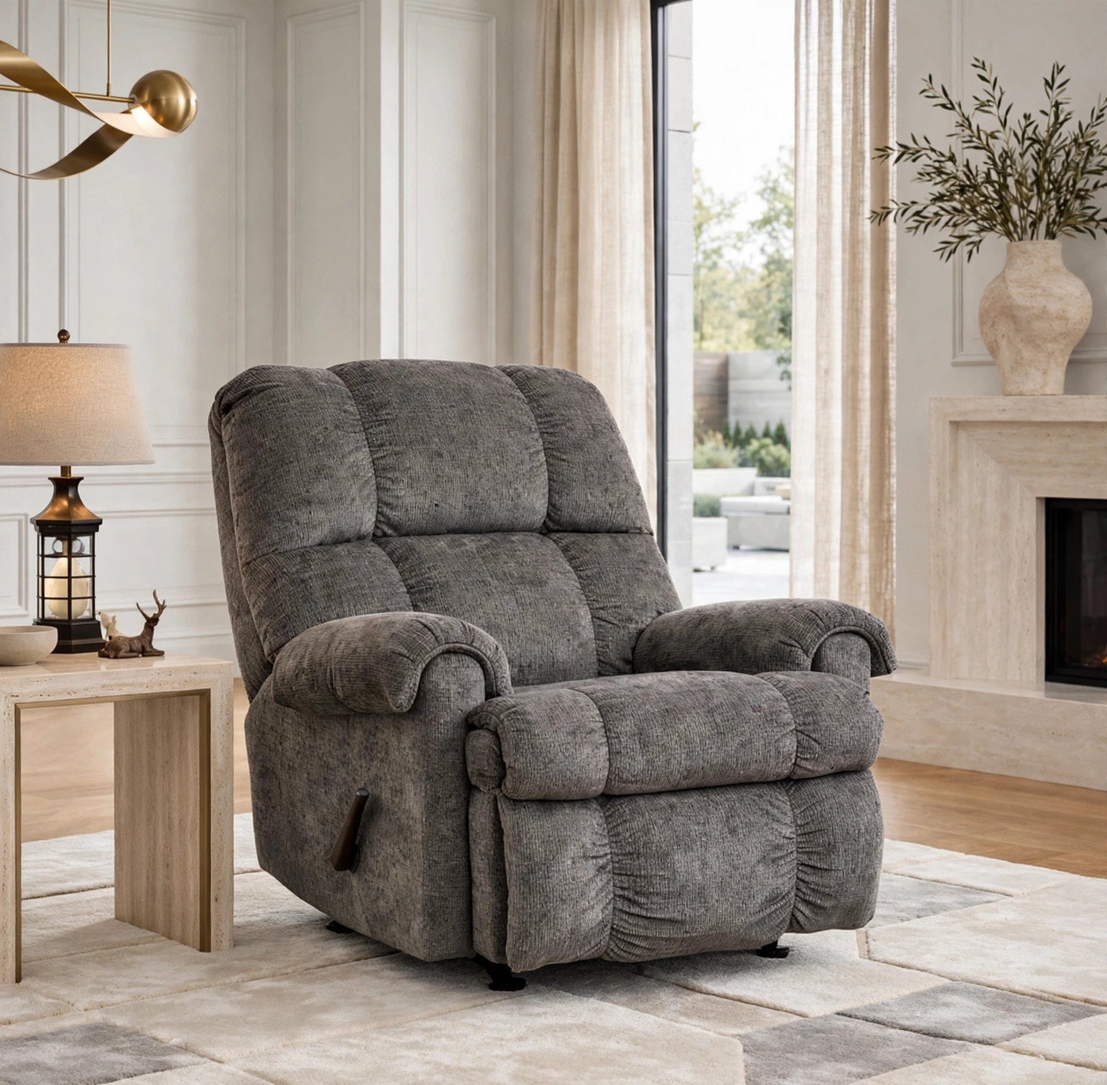 Washington Gray Compact Rocker Recliner, view 3