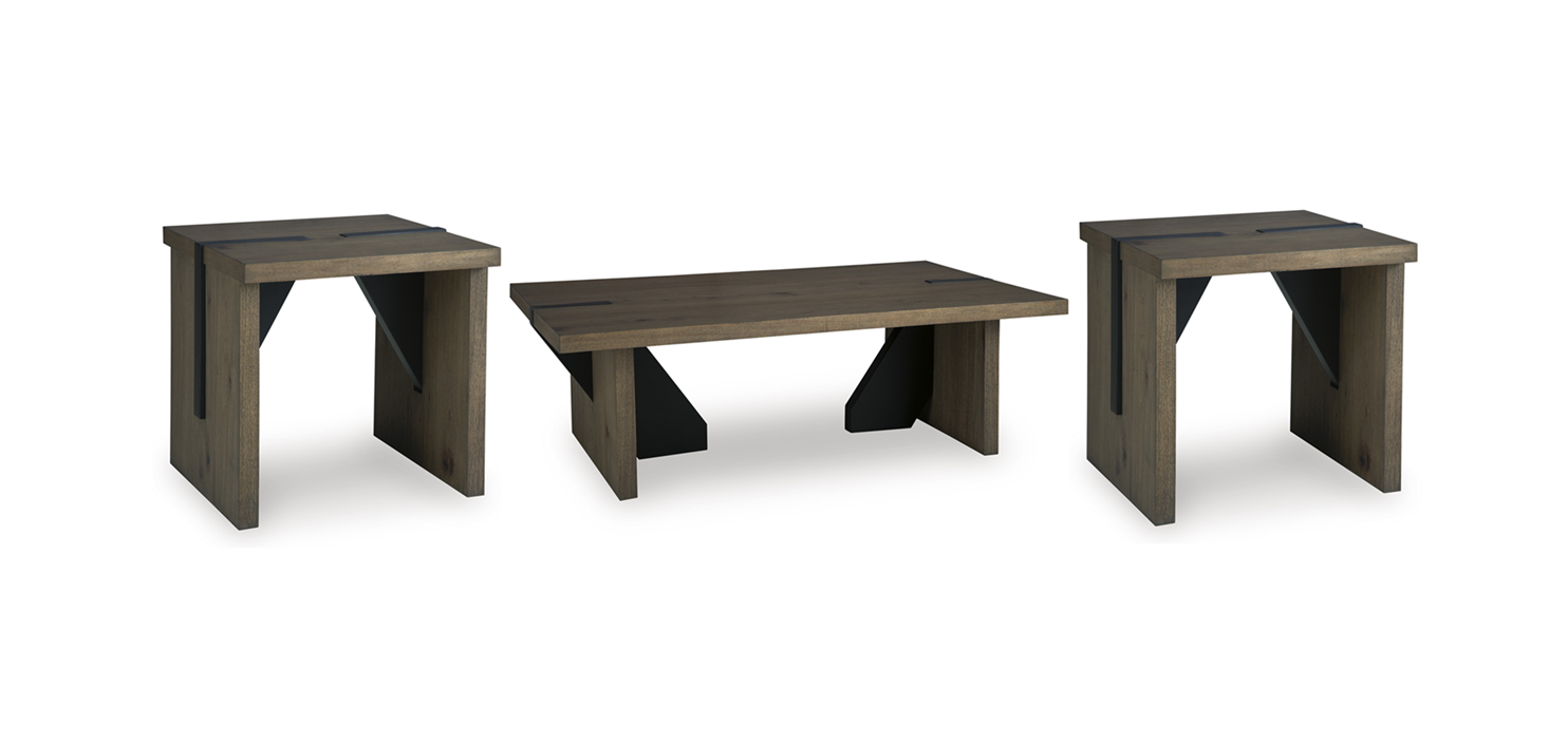 Ashley Rustic Oak 3-Piece Occasional Table Set, view 3
