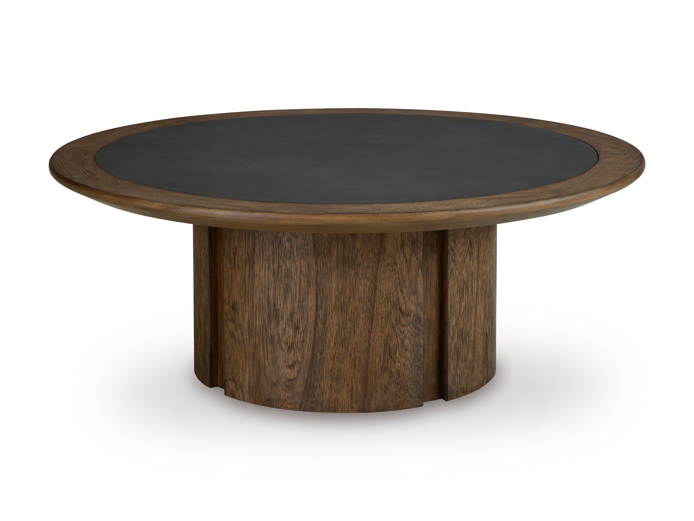 Ashley Warm Brown Round 3-Piece Occasional Table Set