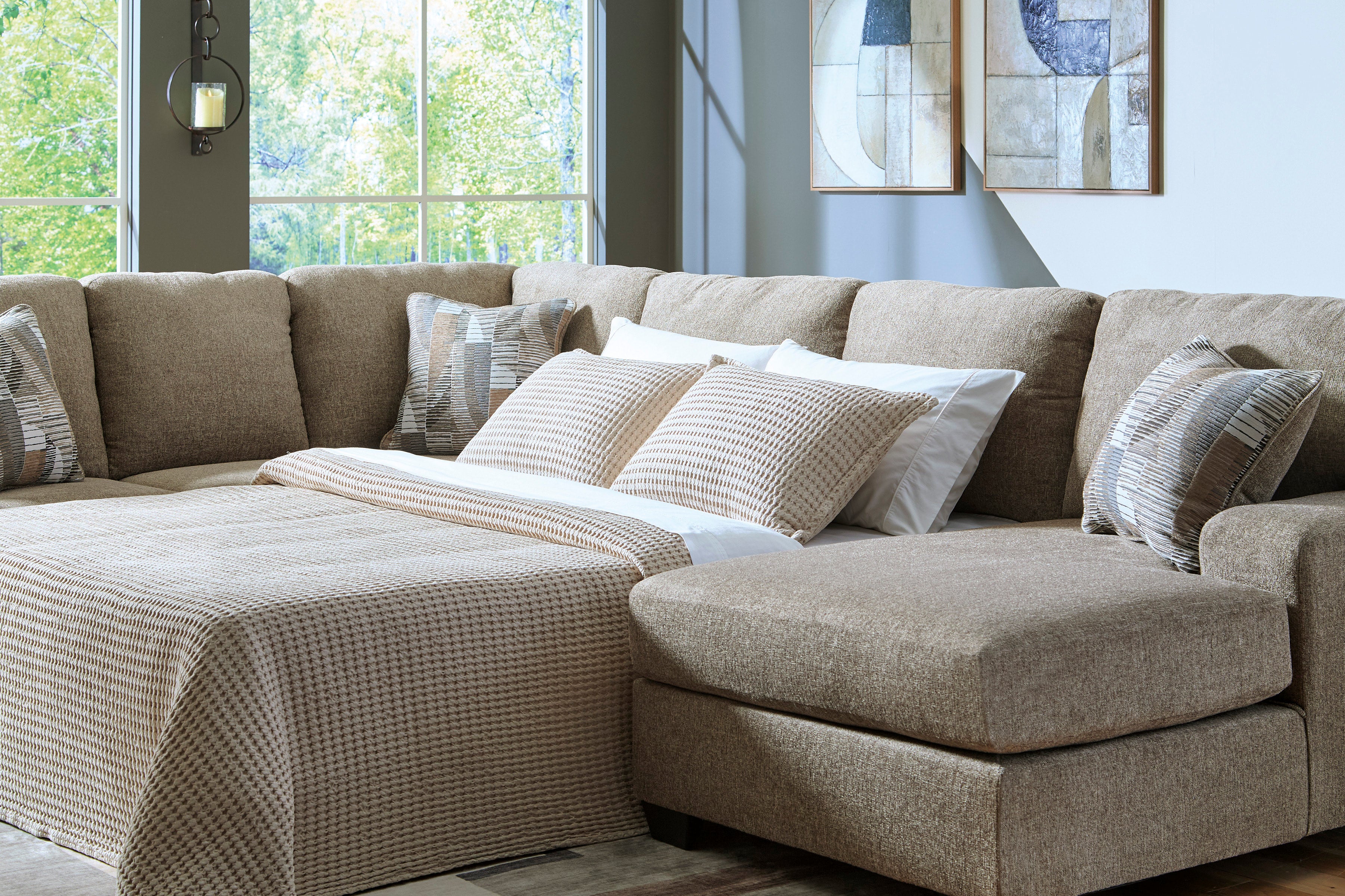Ashley Hemp 3-Piece Sectional with Full Sleeper
