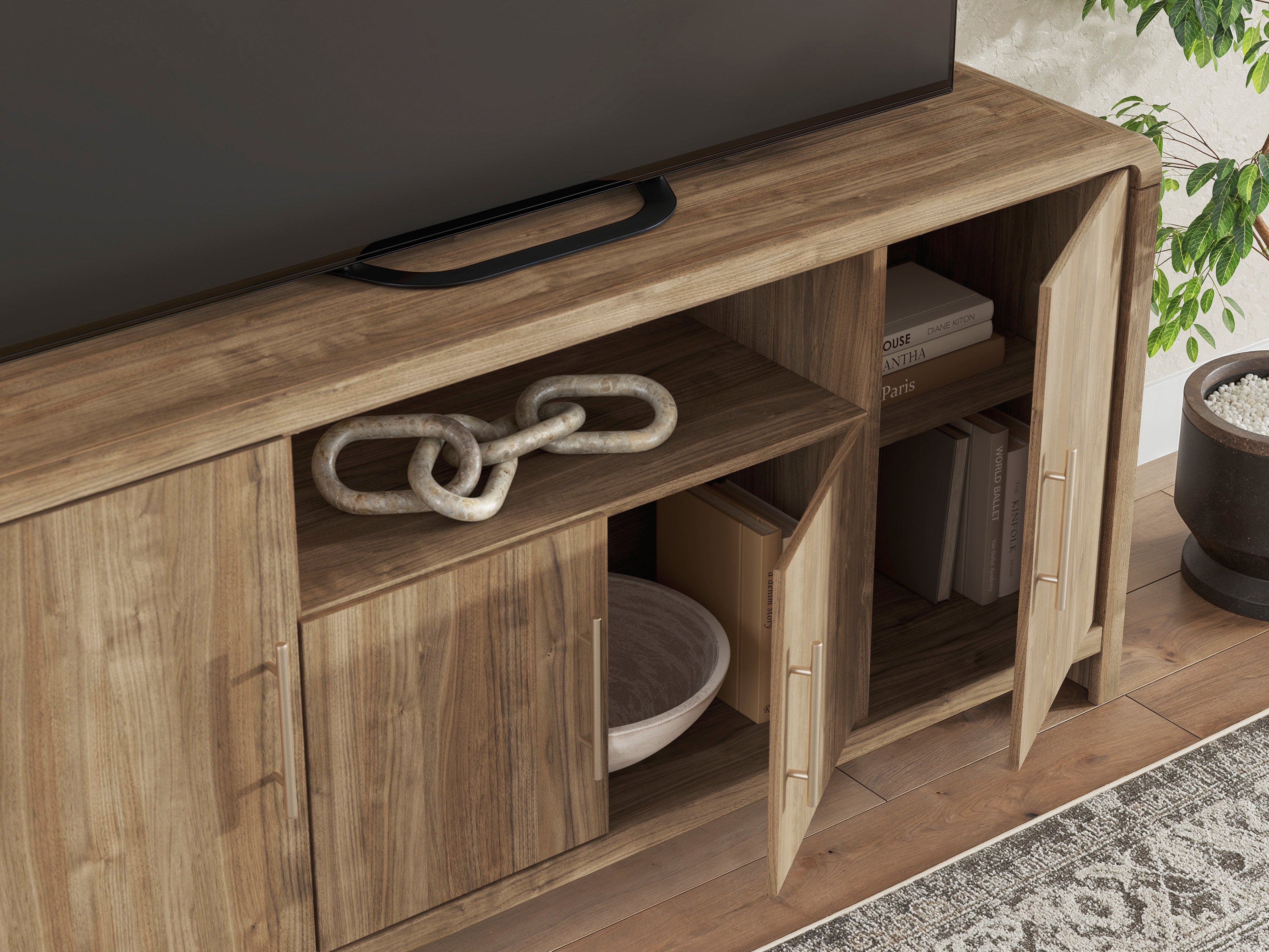 Ashley Brown Walnut-Look 62" TV Stand, view 3