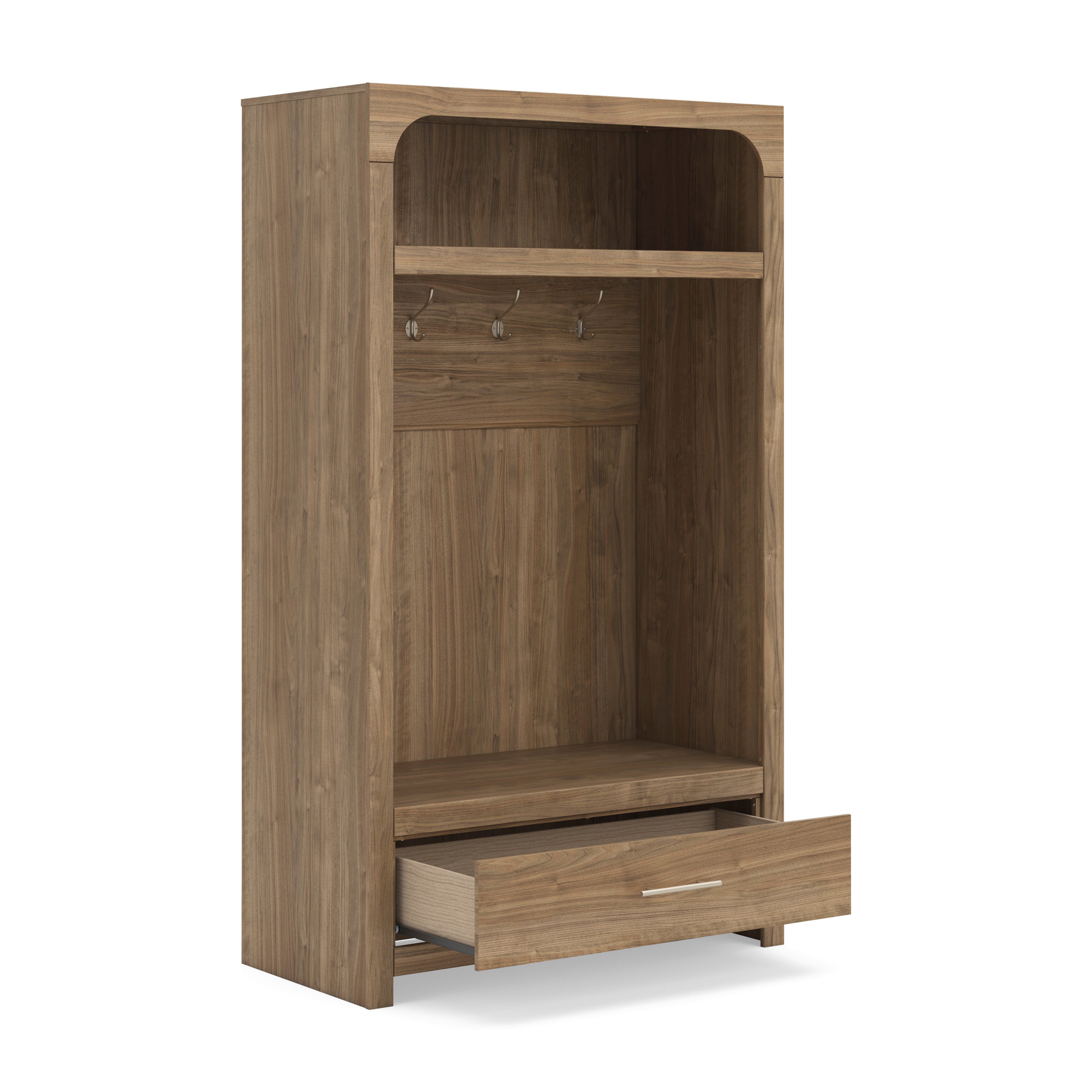 Ashley Brown Walnut-Look Hall Tree with Storage Bench, view 3