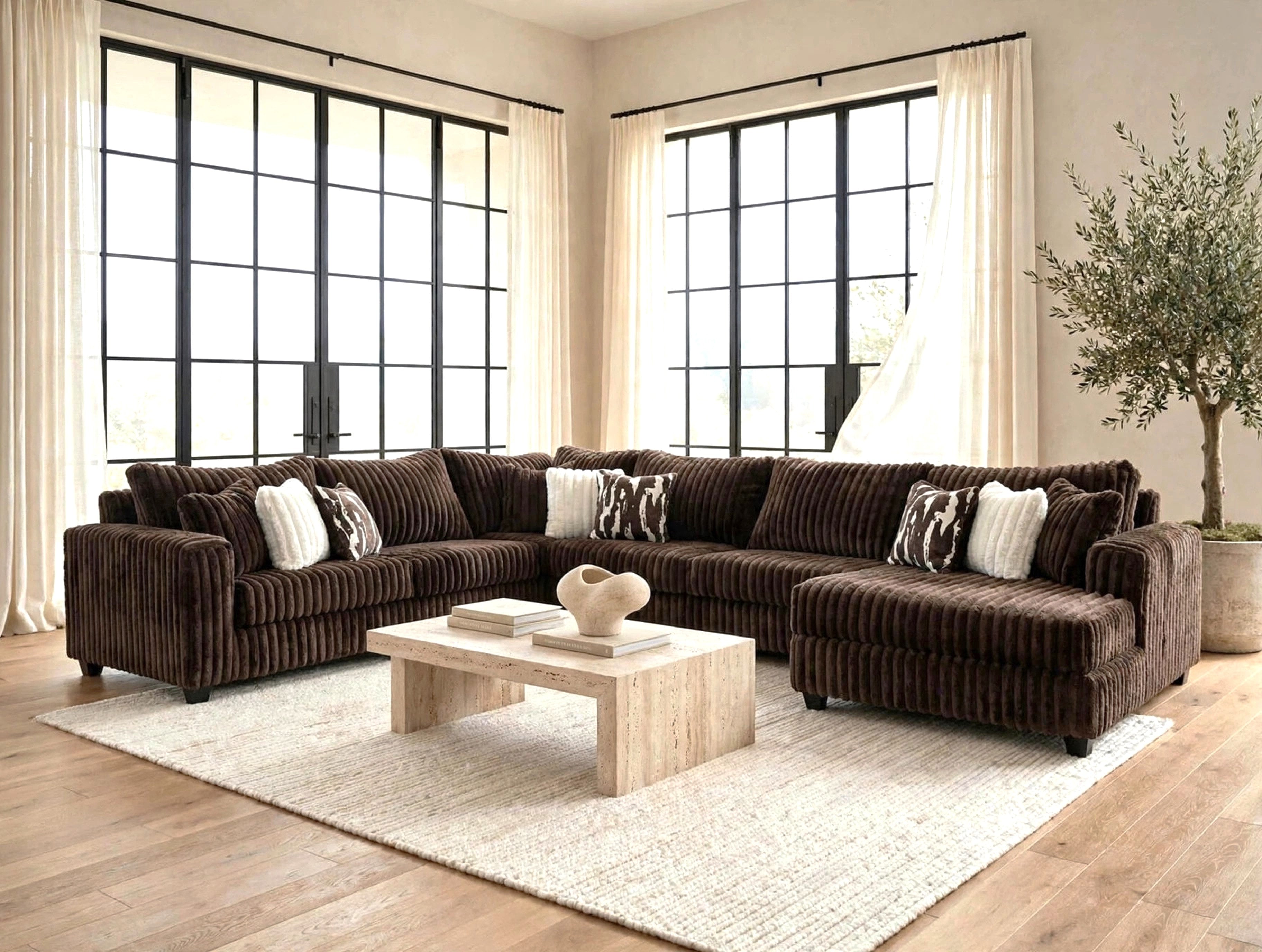 Cloud Chocolate 4-Piece Oversized Sectional, view 2