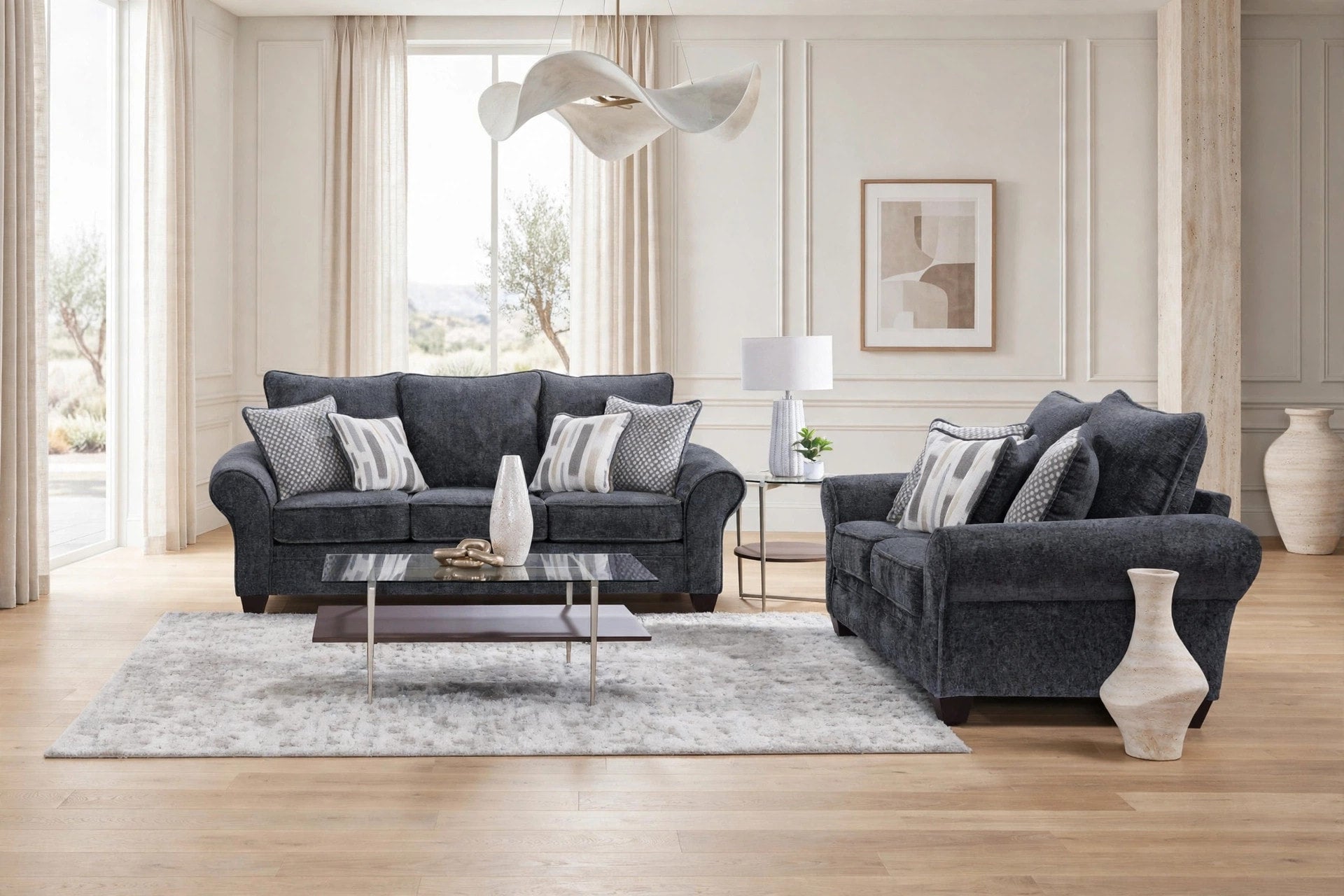 Behold Charcoal Oversized Sofa & Loveseat Set, view 4