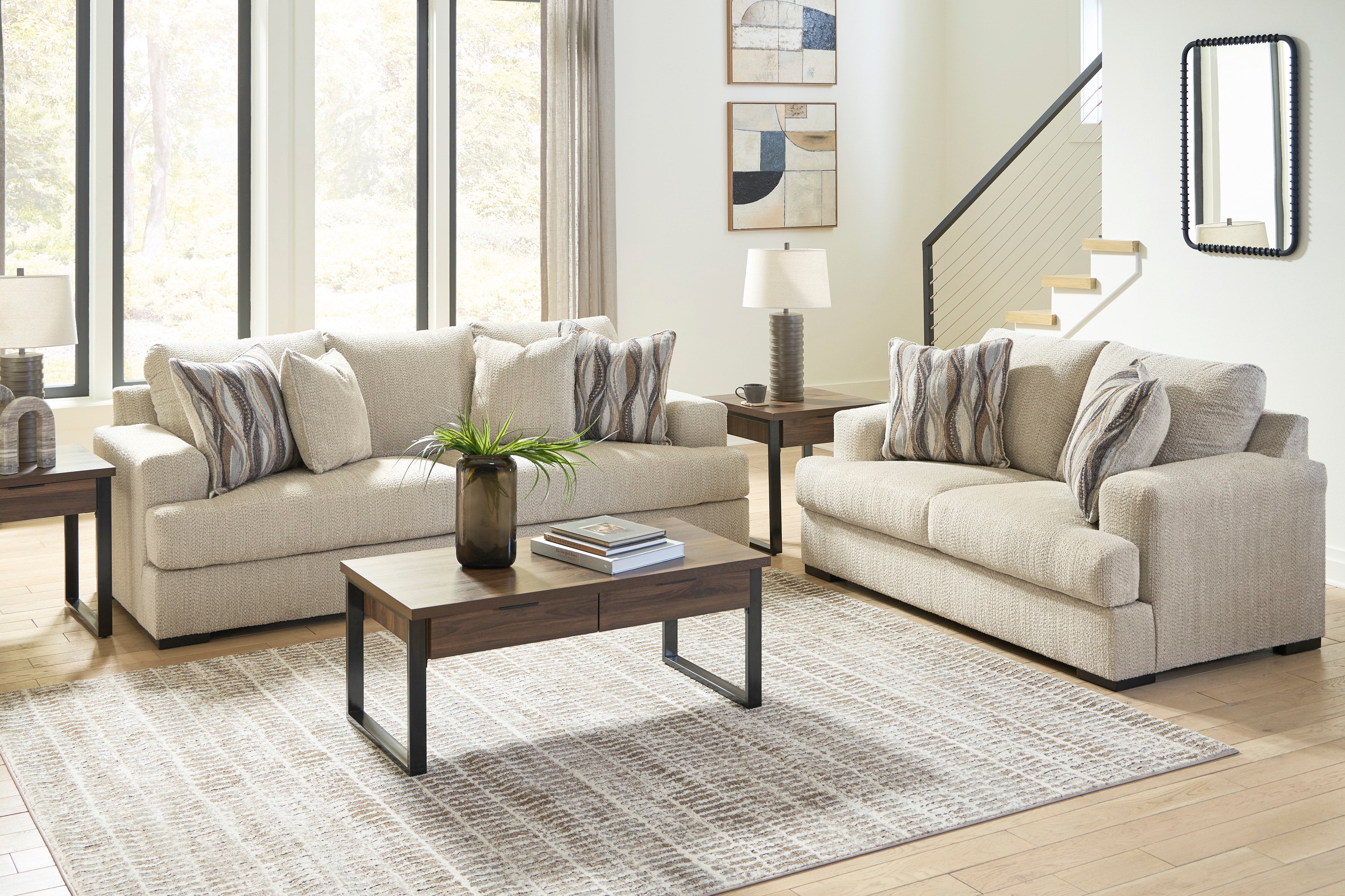 Ashley Oatmeal Oversized Sofa & Loveseat Set, view 2