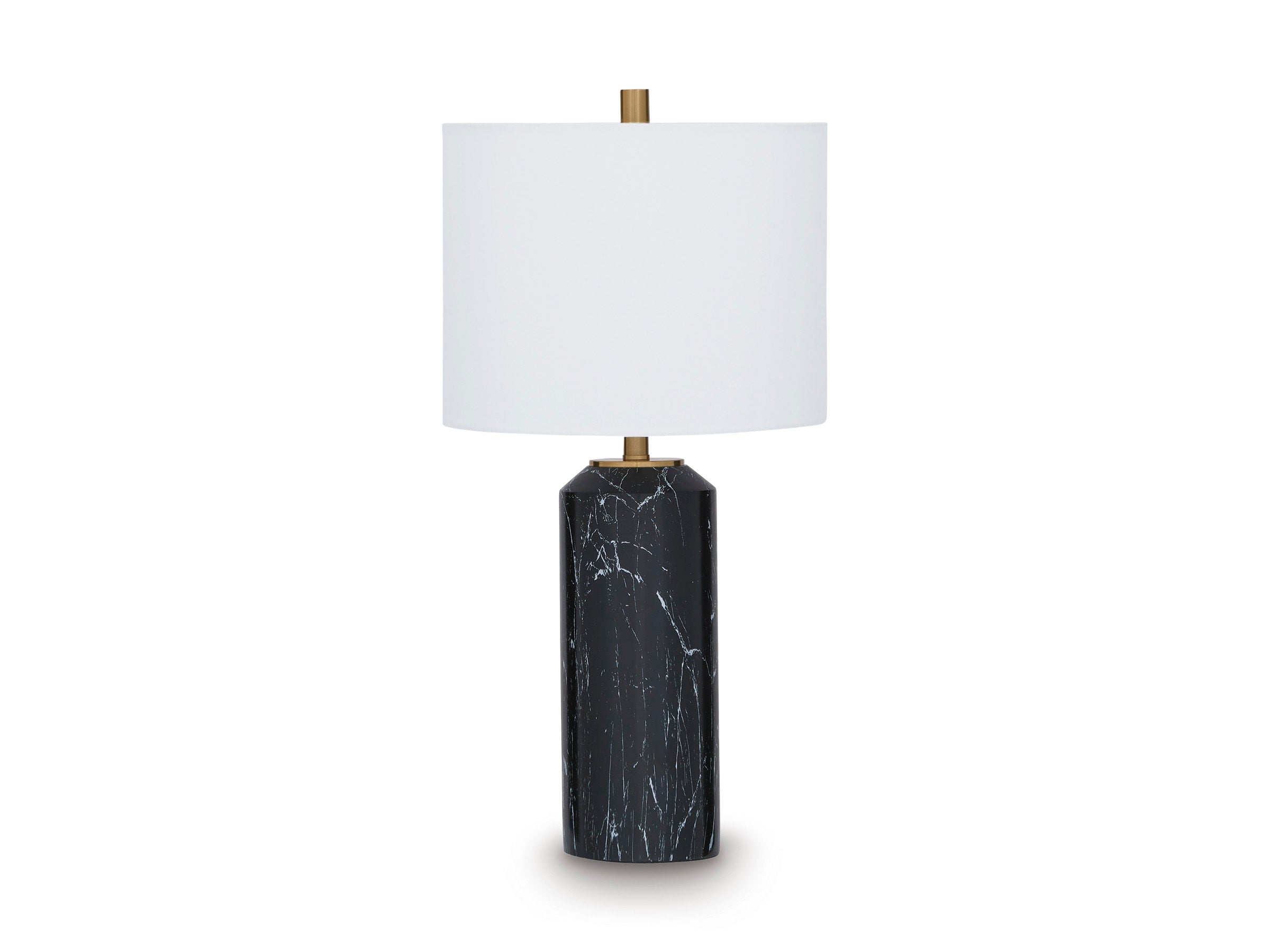 Ashley Black and Gold Faux Marble Table Lamp