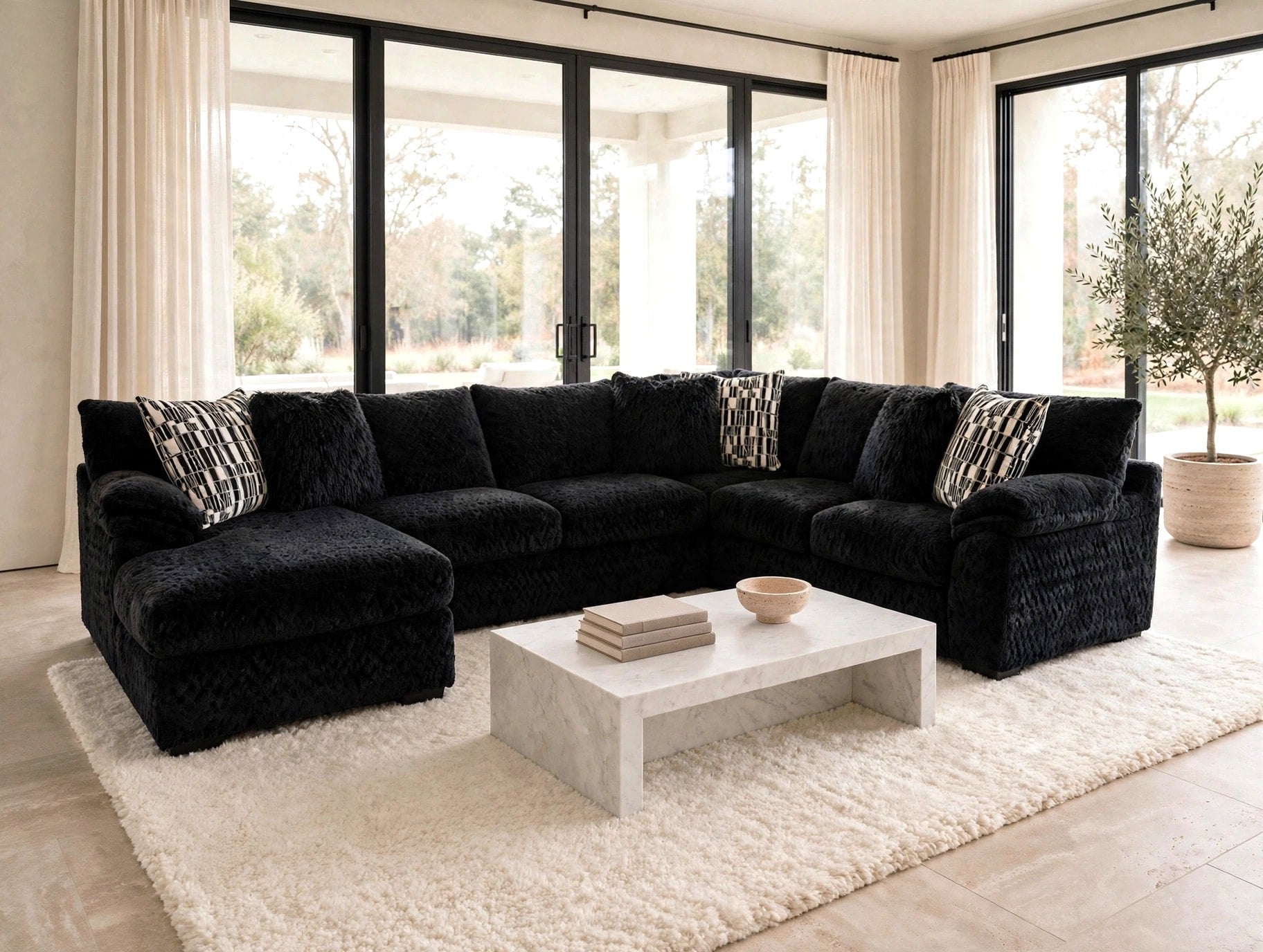 Zig Onyx Reversible Chaise Sectional