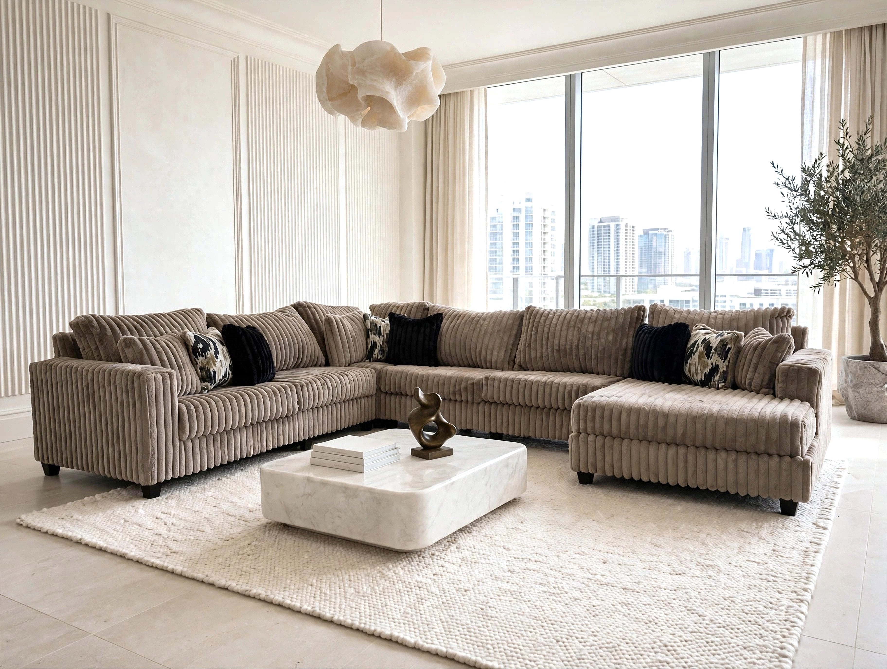 Cloud Cocoa 4-Piece Oversized Sectional, view 2