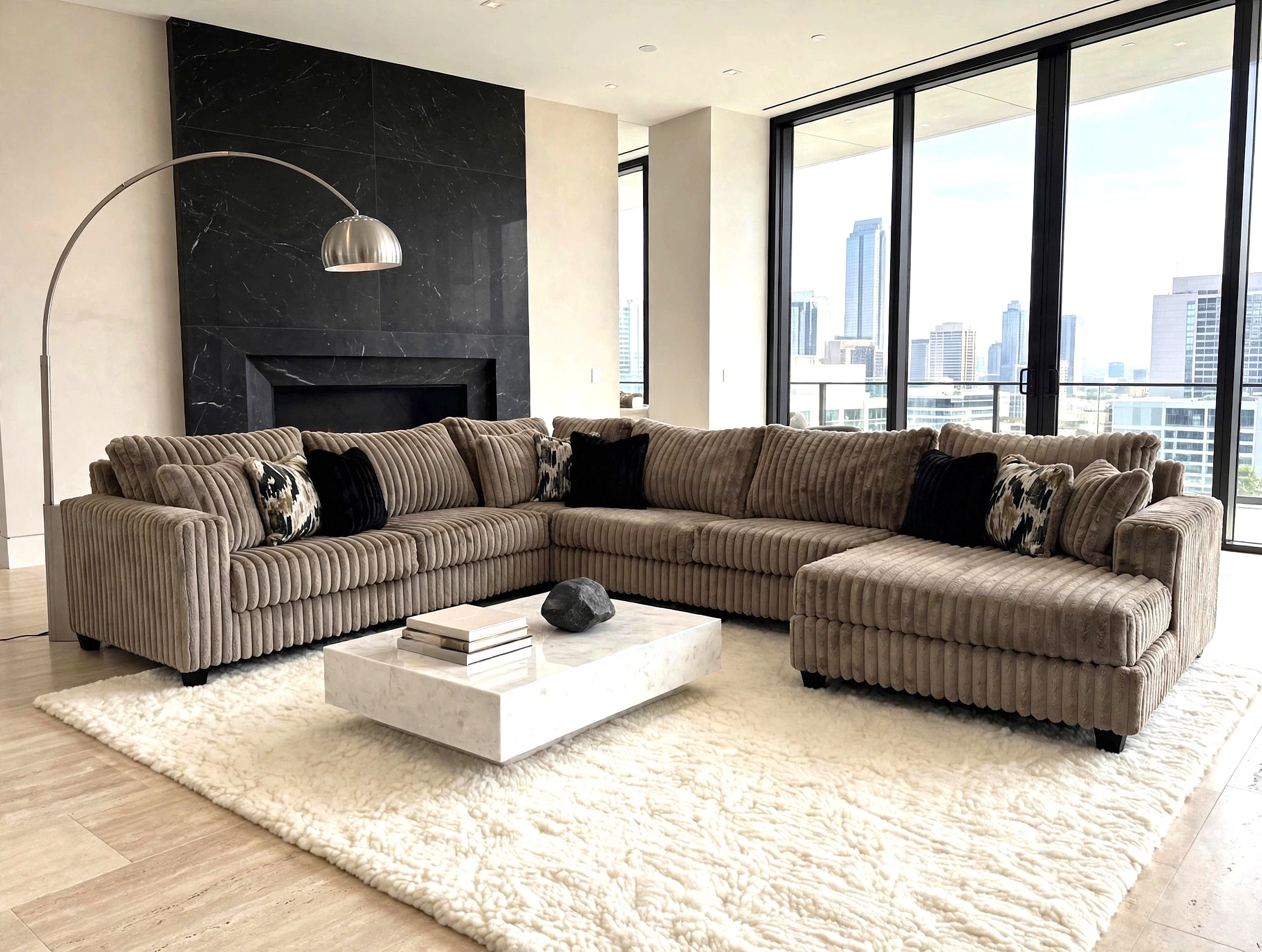 Cloud Cocoa 4-Piece Oversized Sectional, view 3