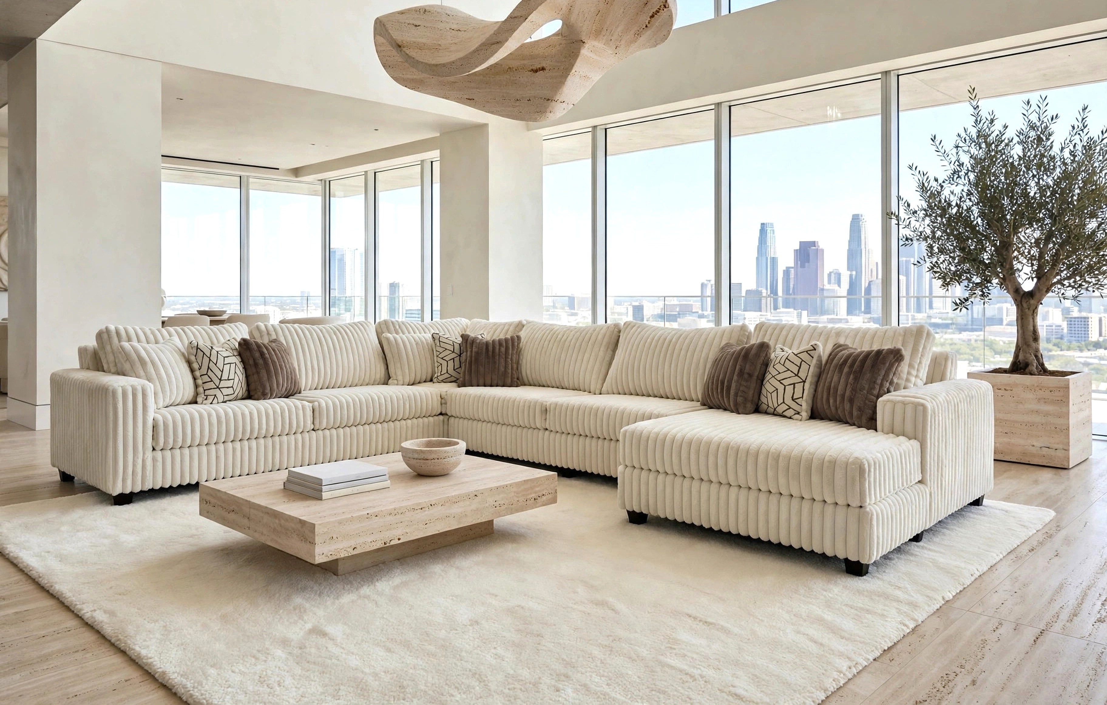 Cloud Cream 4-Piece Oversized Sectional, view 3