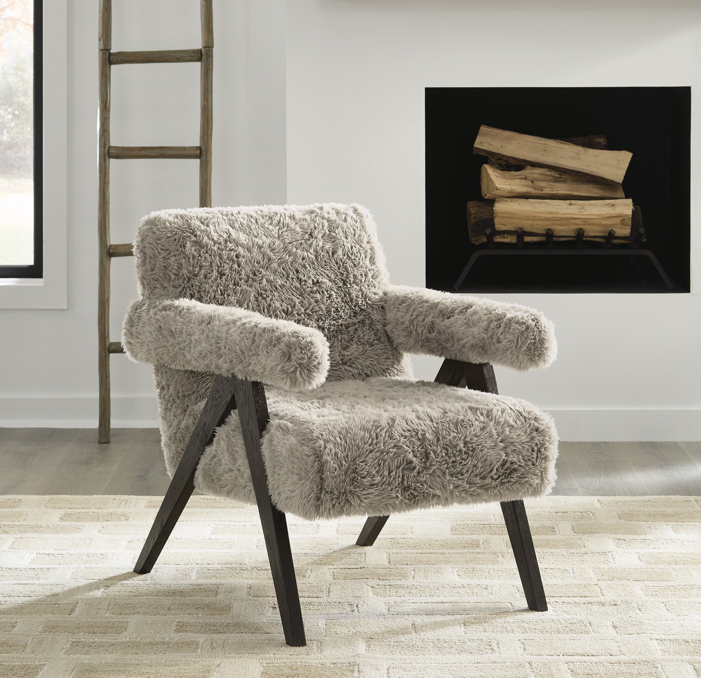 Ashley Mocha Faux Fur Accent Chair