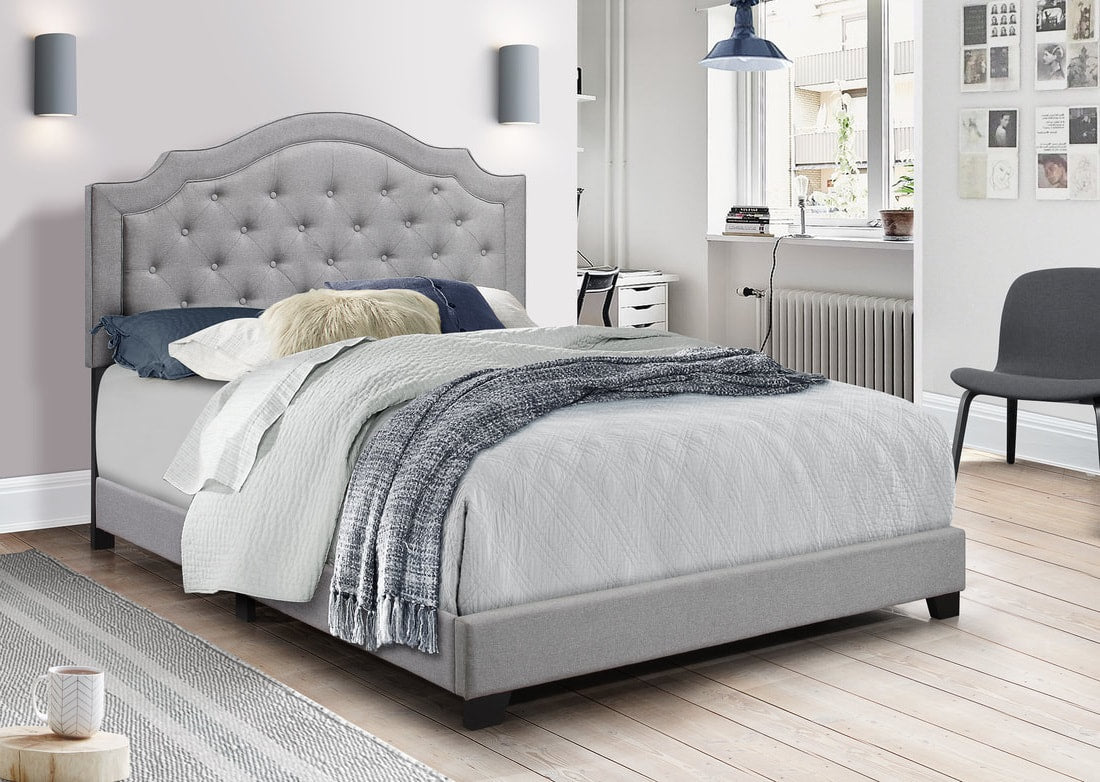 Starbed Gray Linen Full Platform Bed