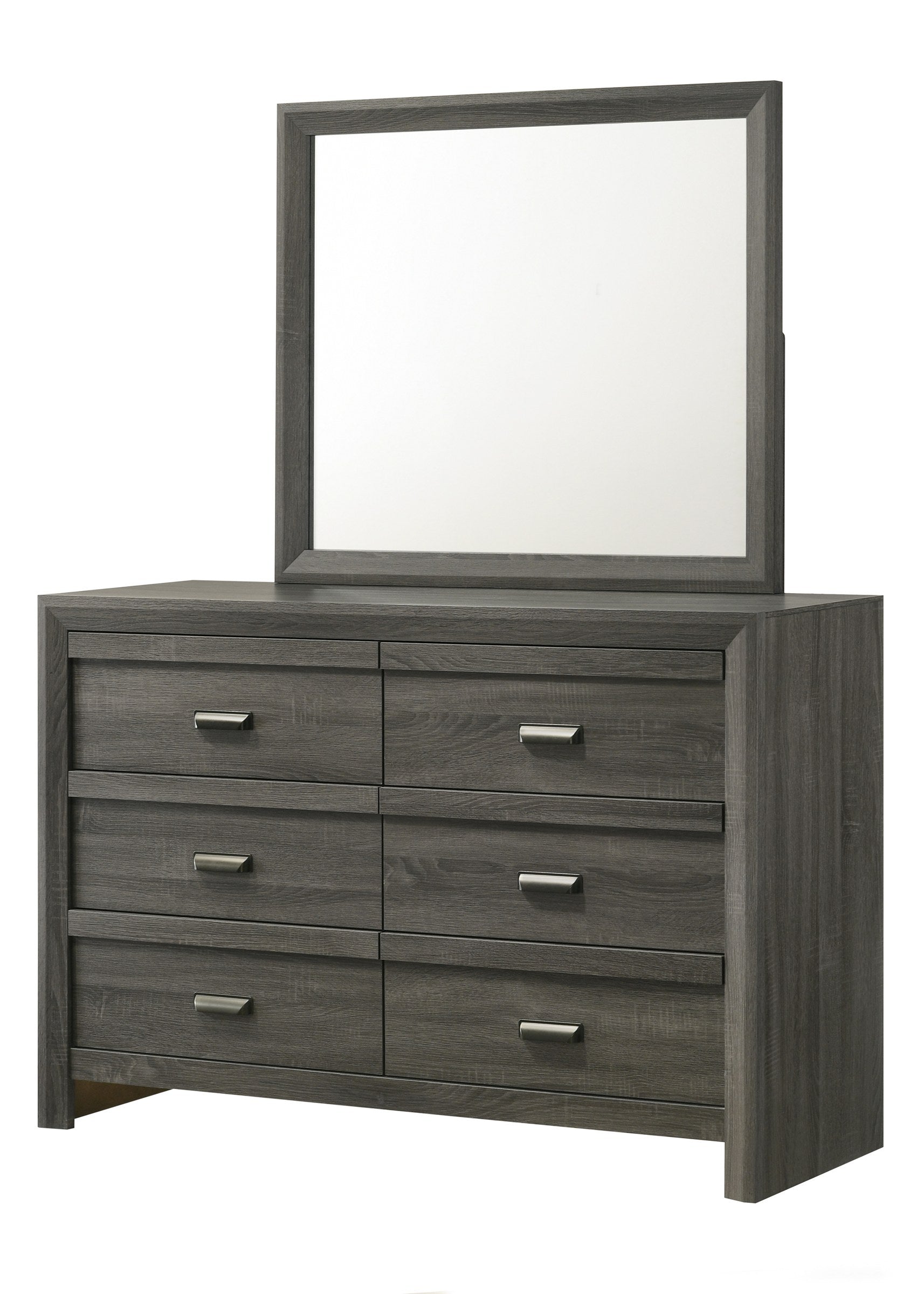 Valor Gray Bedroom Set, dresser with mirror