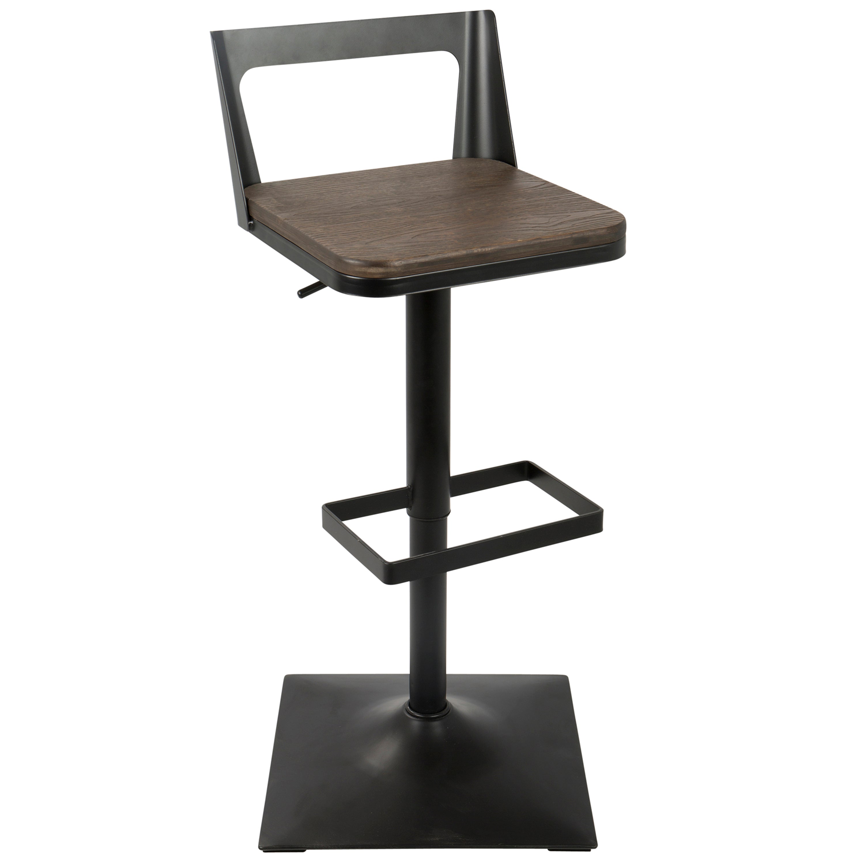 Samurai Industrial Adjustable Barstool in Black and Espresso by LumiSource