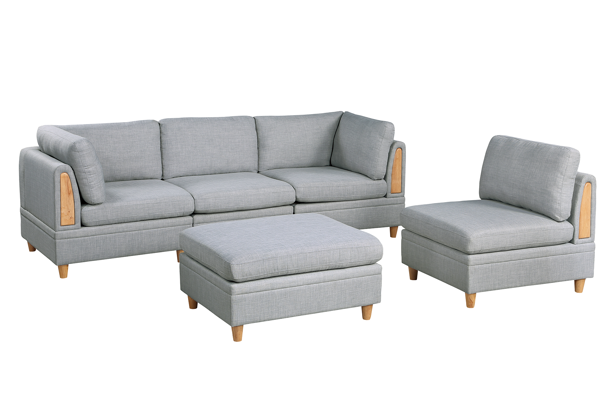 5PC LIGHT GRAY MODULAR SET
