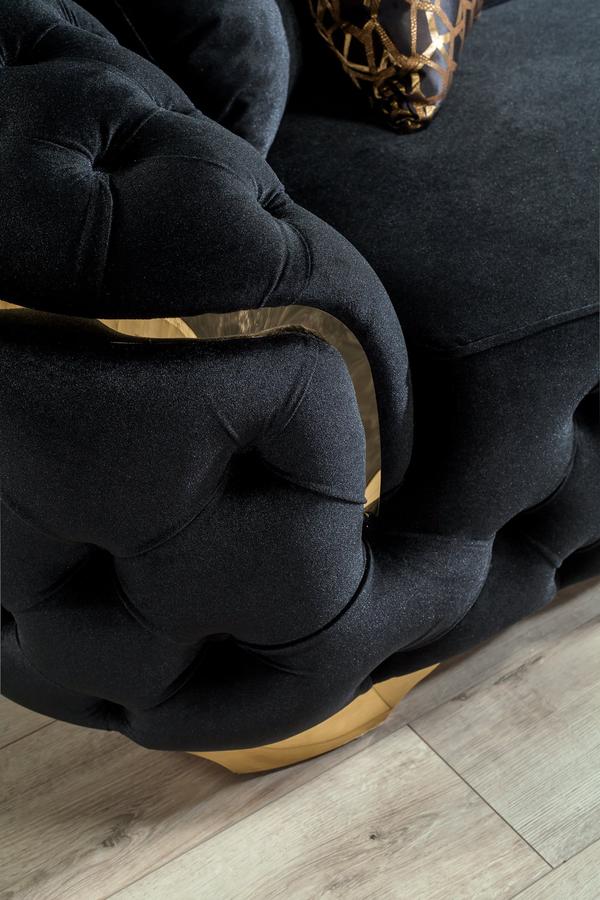 LUPINO BLACK VELVET SOFA & LOVESEAT