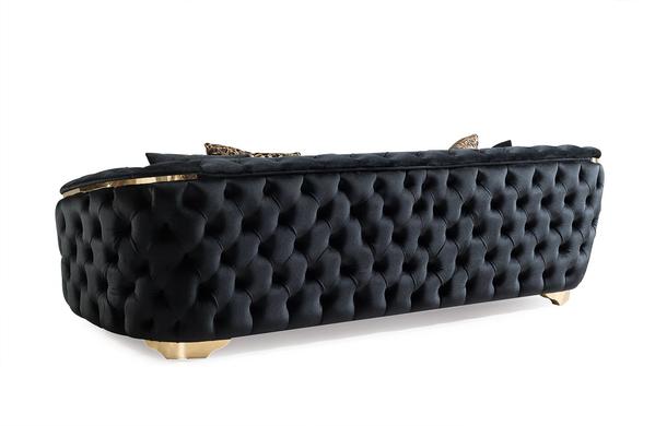 LUPINO BLACK VELVET SOFA & LOVESEAT