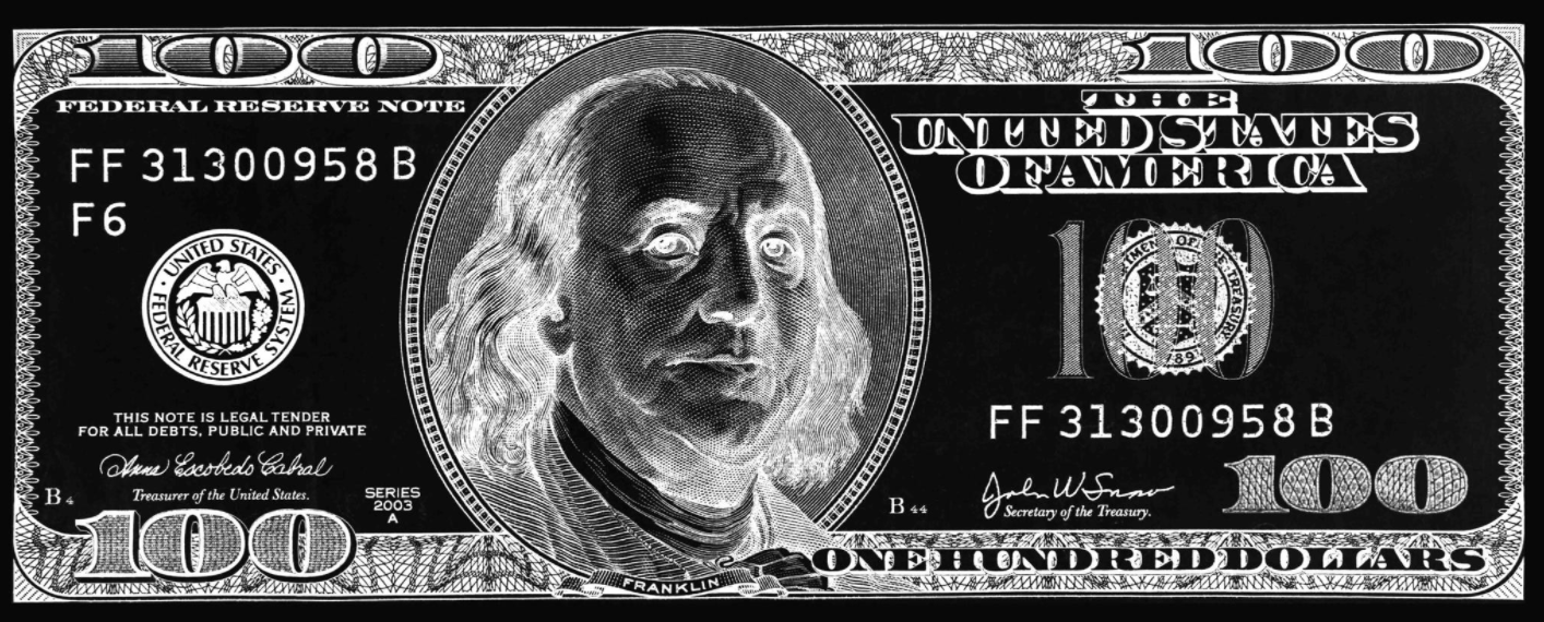 100 $ Bill Silver Art