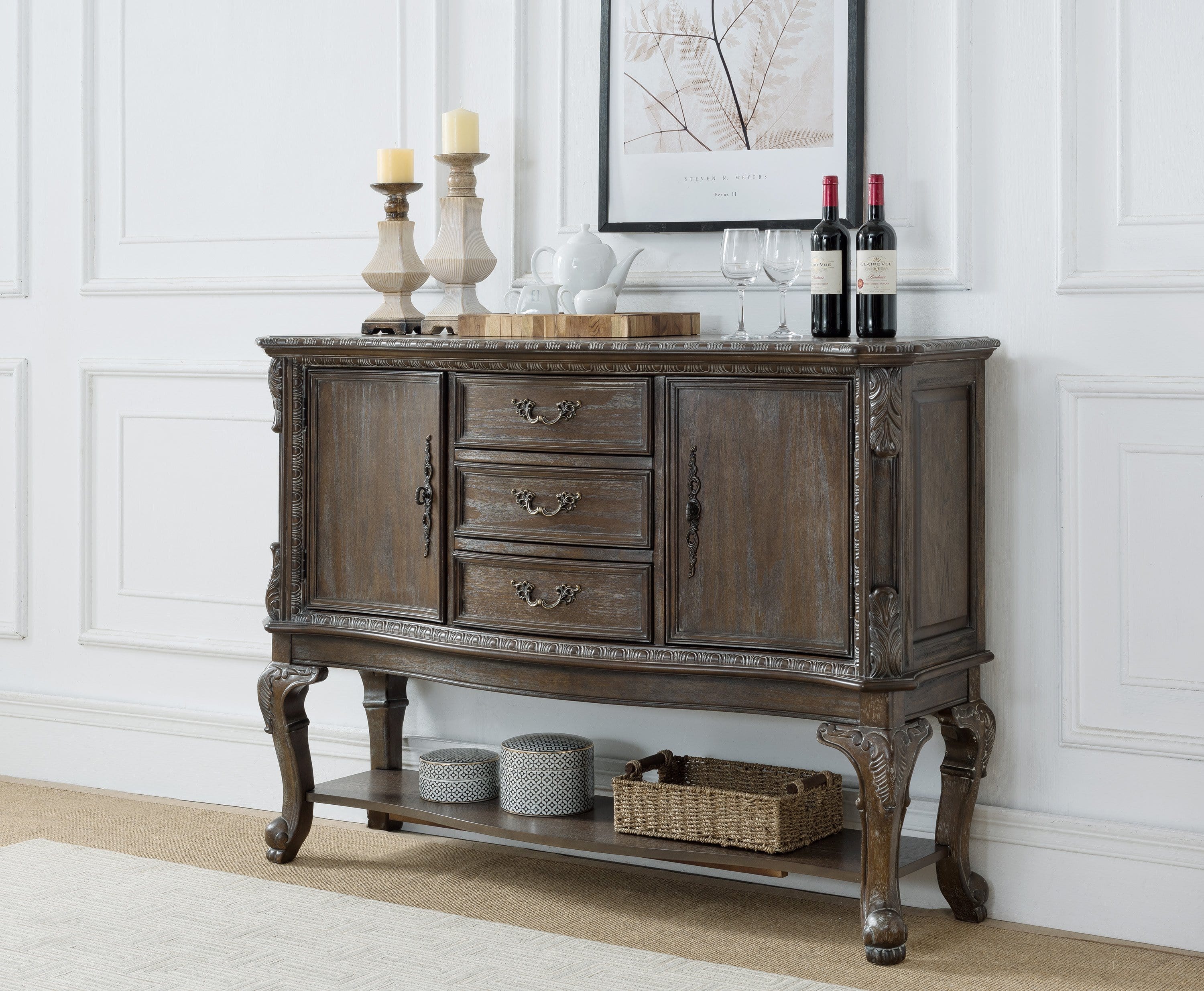 KIERA SIDE BOARD GREY BY CROWNMARK AVAILABLE IN HOUSTON, DALLAS, SAN ANTONIO, & AUSTIN  SKU 2151-SB-GY