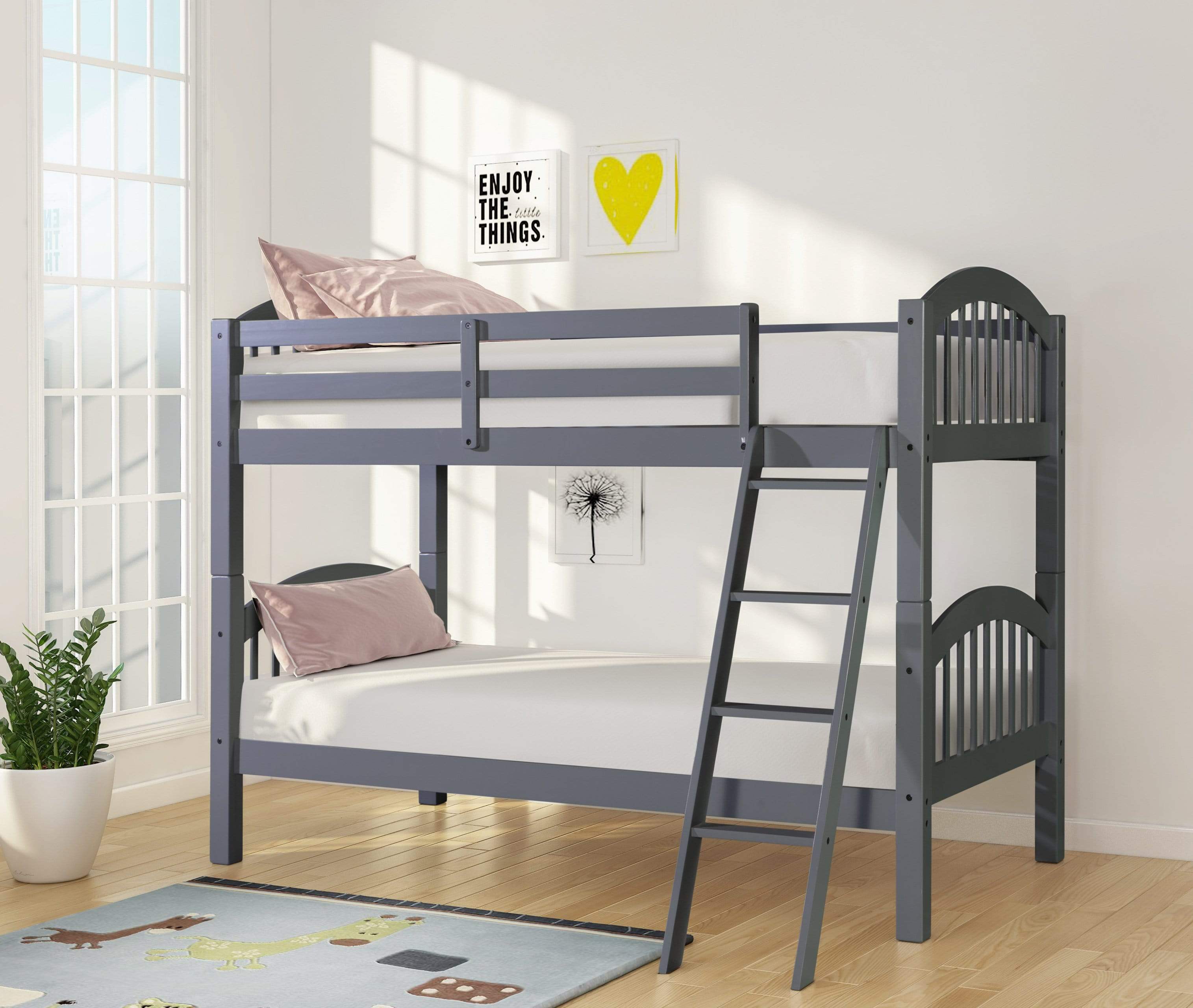 HOUSTON TWIN/TWIN BUNK BED IN GRAY BY HH AVAILABLE IN HOUSTON, DALLAS, SAN ANTONIO, & AUSTIN  SKU HH12/GY