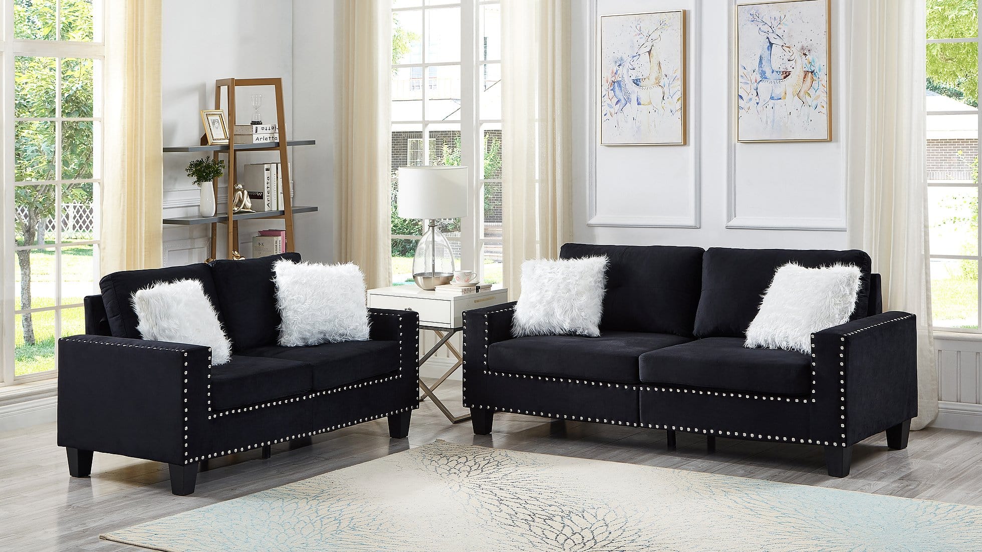 SUPER BLACK SOFA & LOVESEAT BY NEW ERA AVAILABLE IN HOUSTON, DALLAS, SAN ANTONIO, & AUSTIN  SKU S555BK